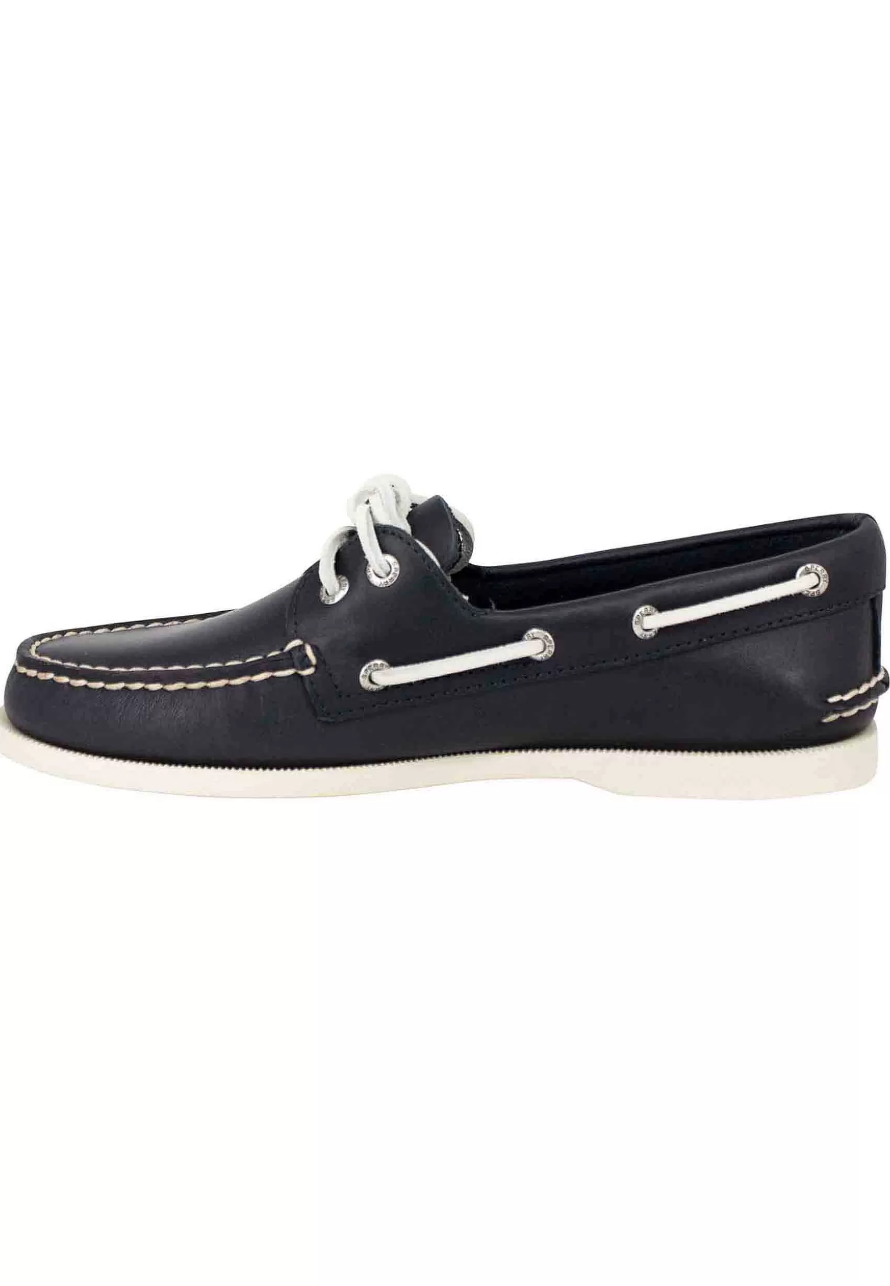 Mocassini Uomo Top Sider In Pelle Blu Con Lacci In Pelle E Suola In Gomma Bianca*Sperry Top Sider Store