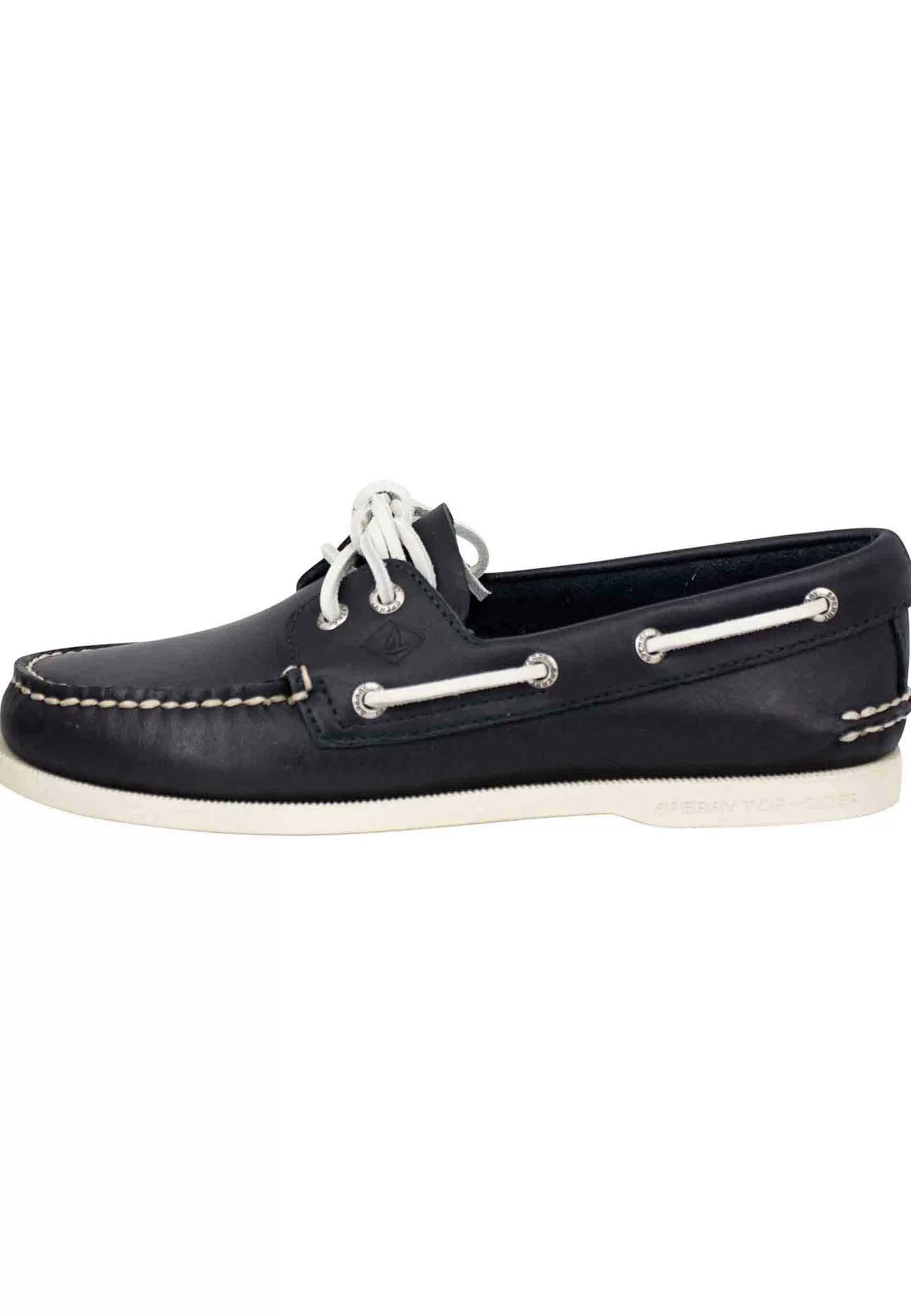 Mocassini Uomo Top Sider In Pelle Blu Con Lacci In Pelle E Suola In Gomma Bianca*Sperry Top Sider Store