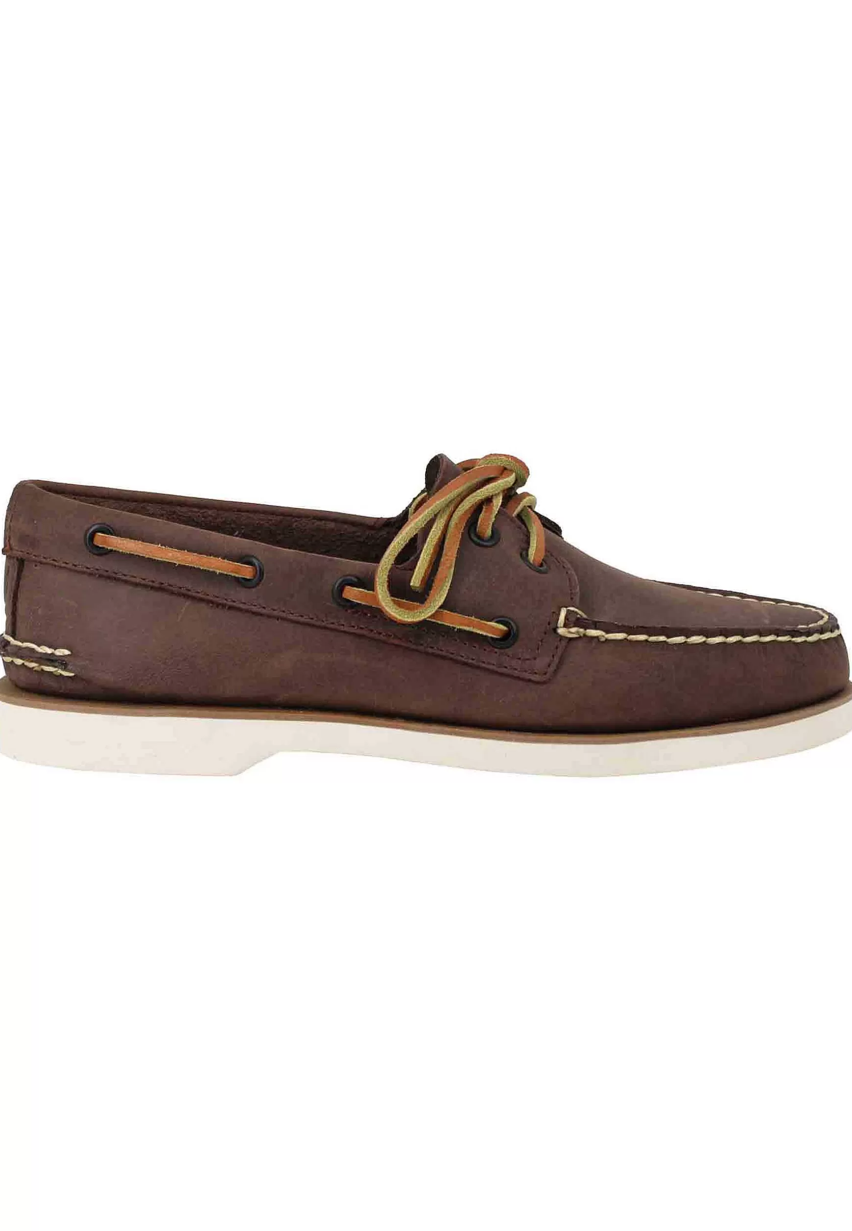Mocassini Uomo Top Sider In Pelle Cuoio Con Lacci In Pelle E Suola In Gomma*Sperry Top Sider Sale