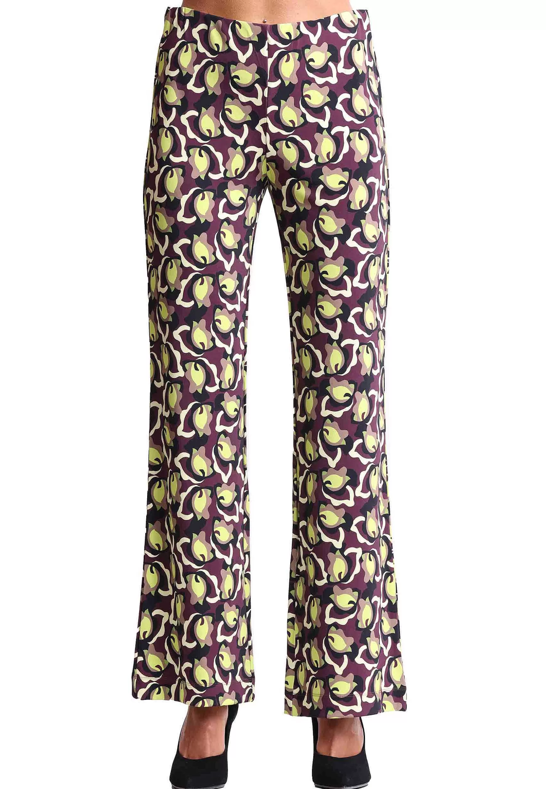 Pantaloni Donna Camoleaves In Jersey Verde E Testa Di Moro*Maliparmi Online