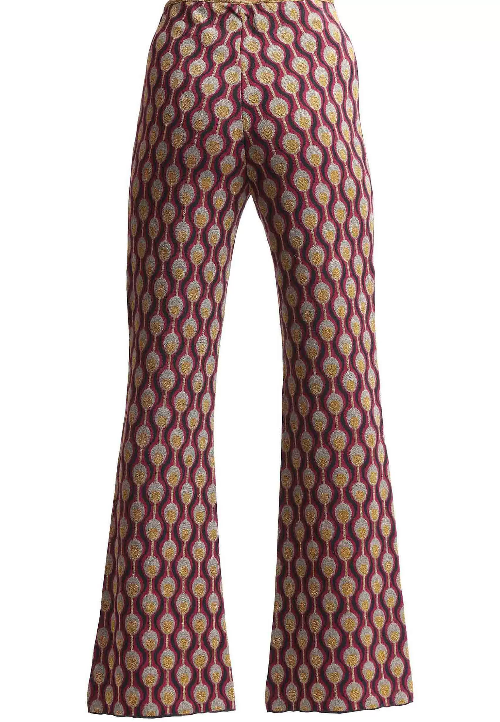 Pantaloni Donna Comfort In Tessuto Jacquard Elasticizzato Bordeaux*Maliparmi Cheap