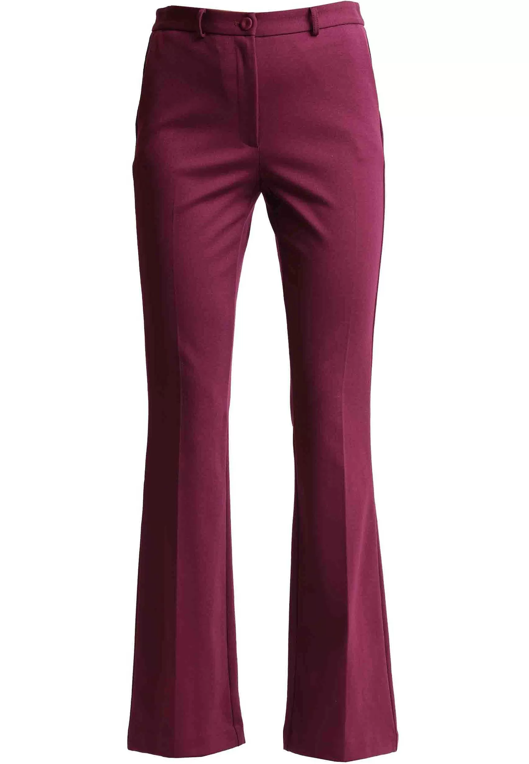 Pantaloni Donna Comfy Jersey In Jersey Bordeaux Con Tasche All'Inglese*Maliparmi Shop