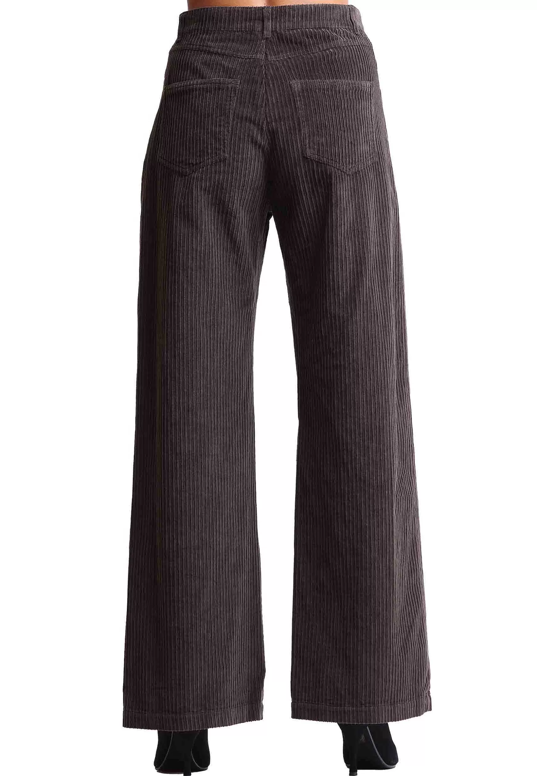 Pantaloni Donna Corduroy In Velluto Marrone Con Gamba Ampia*Maliparmi Discount