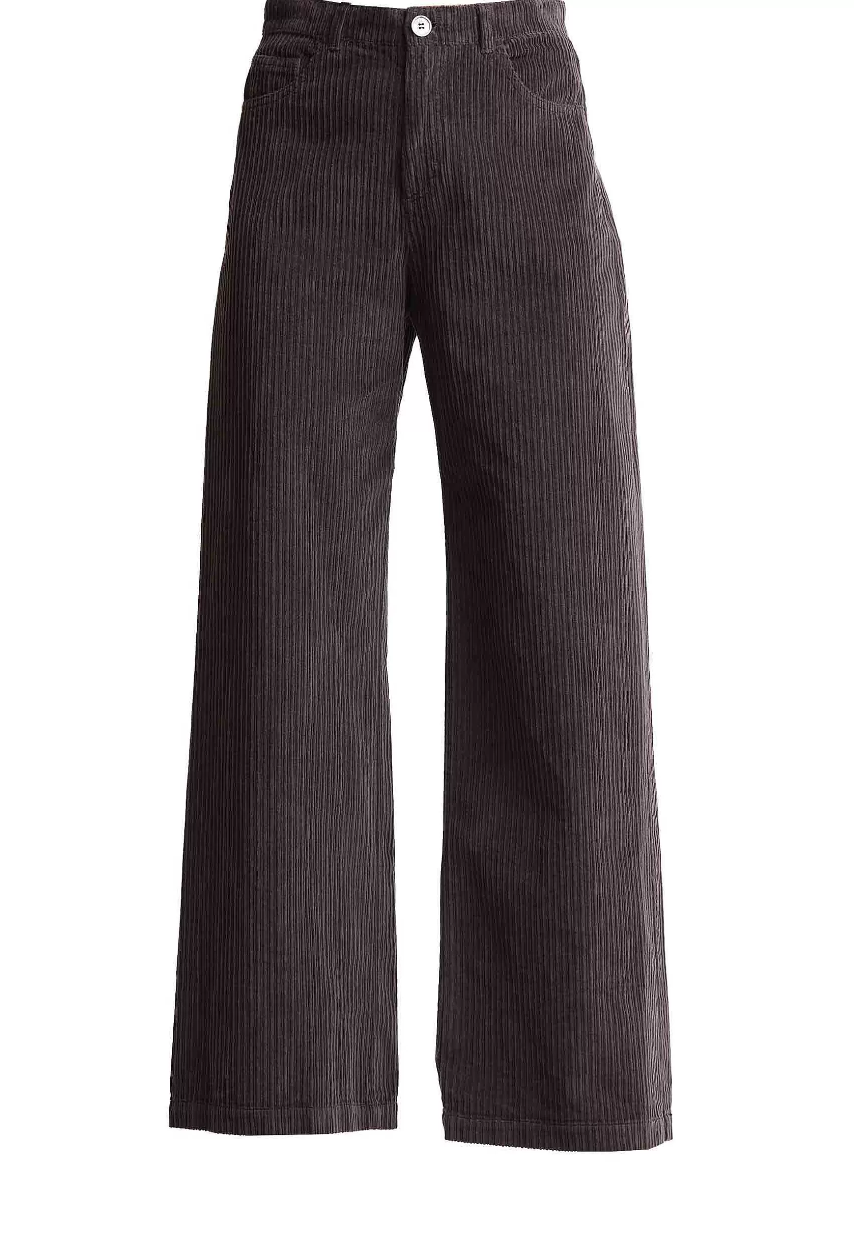 Pantaloni Donna Corduroy In Velluto Marrone Con Gamba Ampia*Maliparmi Discount