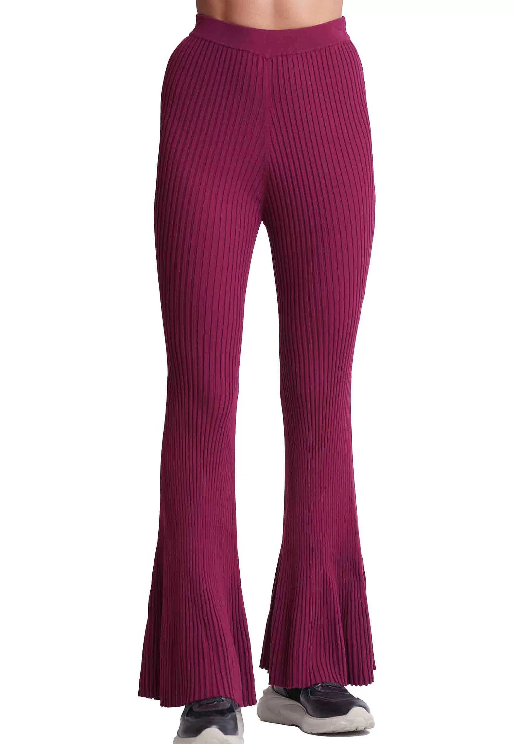 Pantaloni Donna Elastic Yarn In Viscosa Elasticizzata A Costine Bordeaux*Maliparmi Best Sale