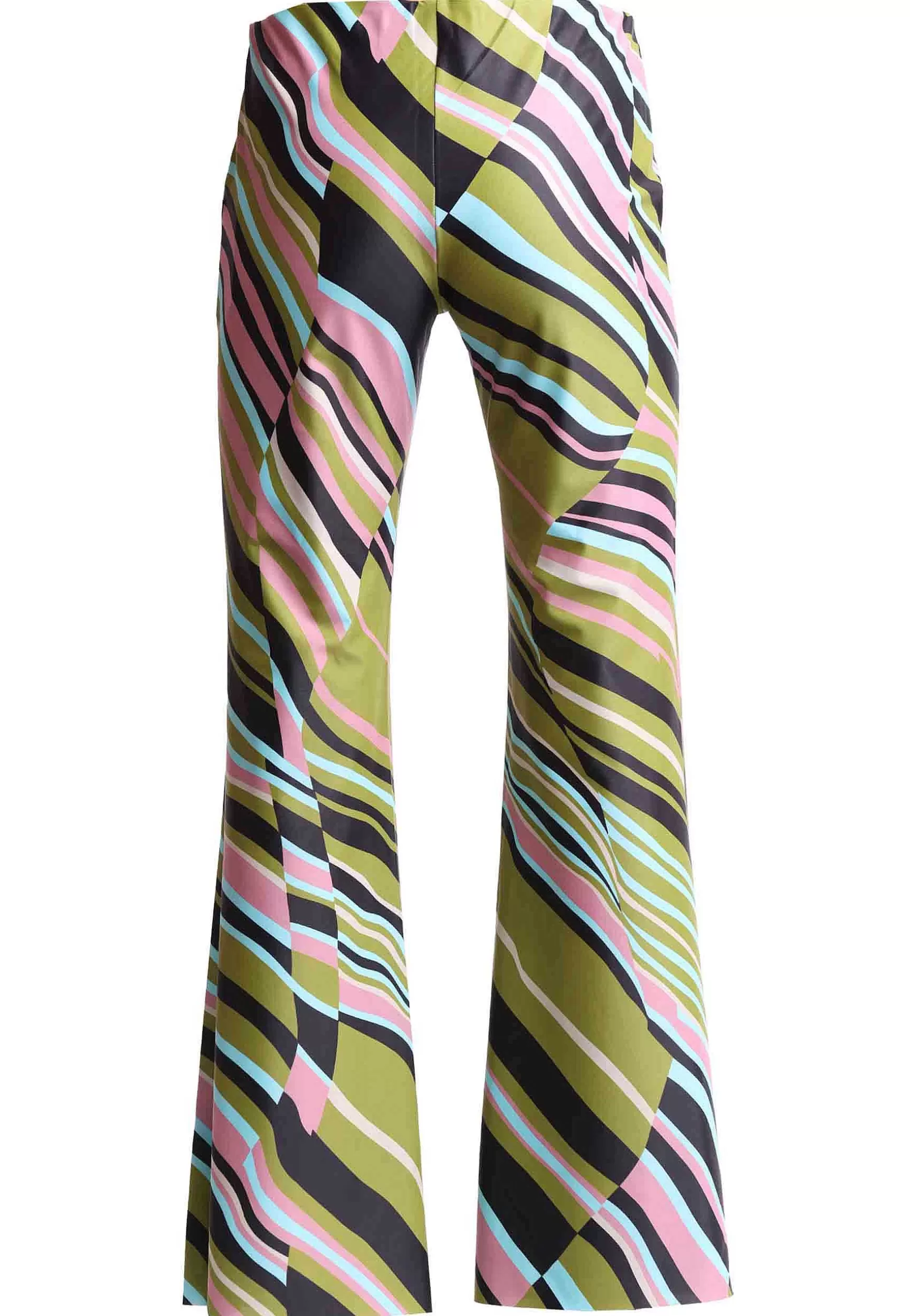 Pantaloni Donna Lyrical Stripes In Tessuto Verde E Rosa A Righe*Maliparmi Cheap