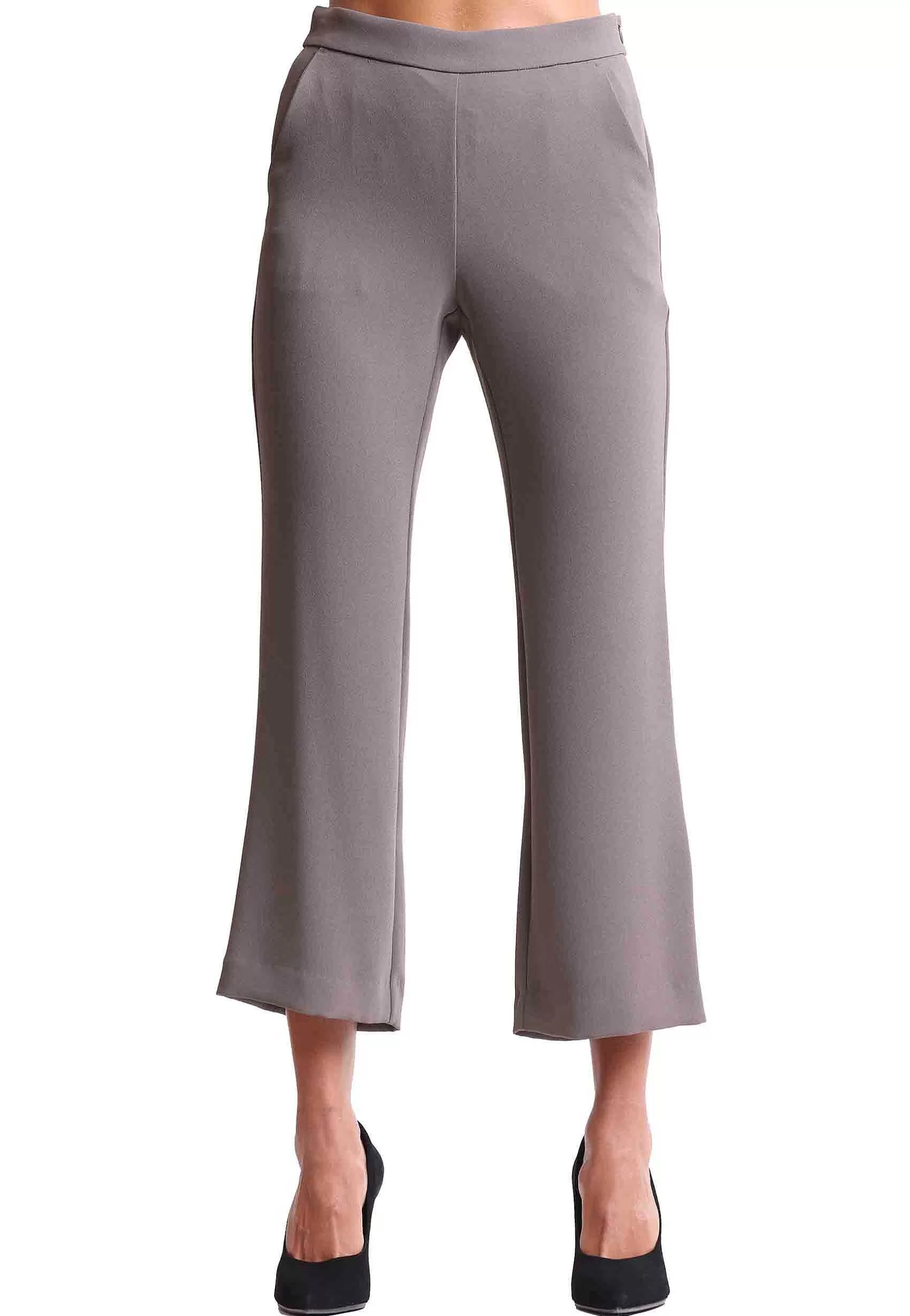 Pantaloni Donna Sable Crepe In Tessuto Grigio Con Tasche All'Inglese*Maliparmi Sale