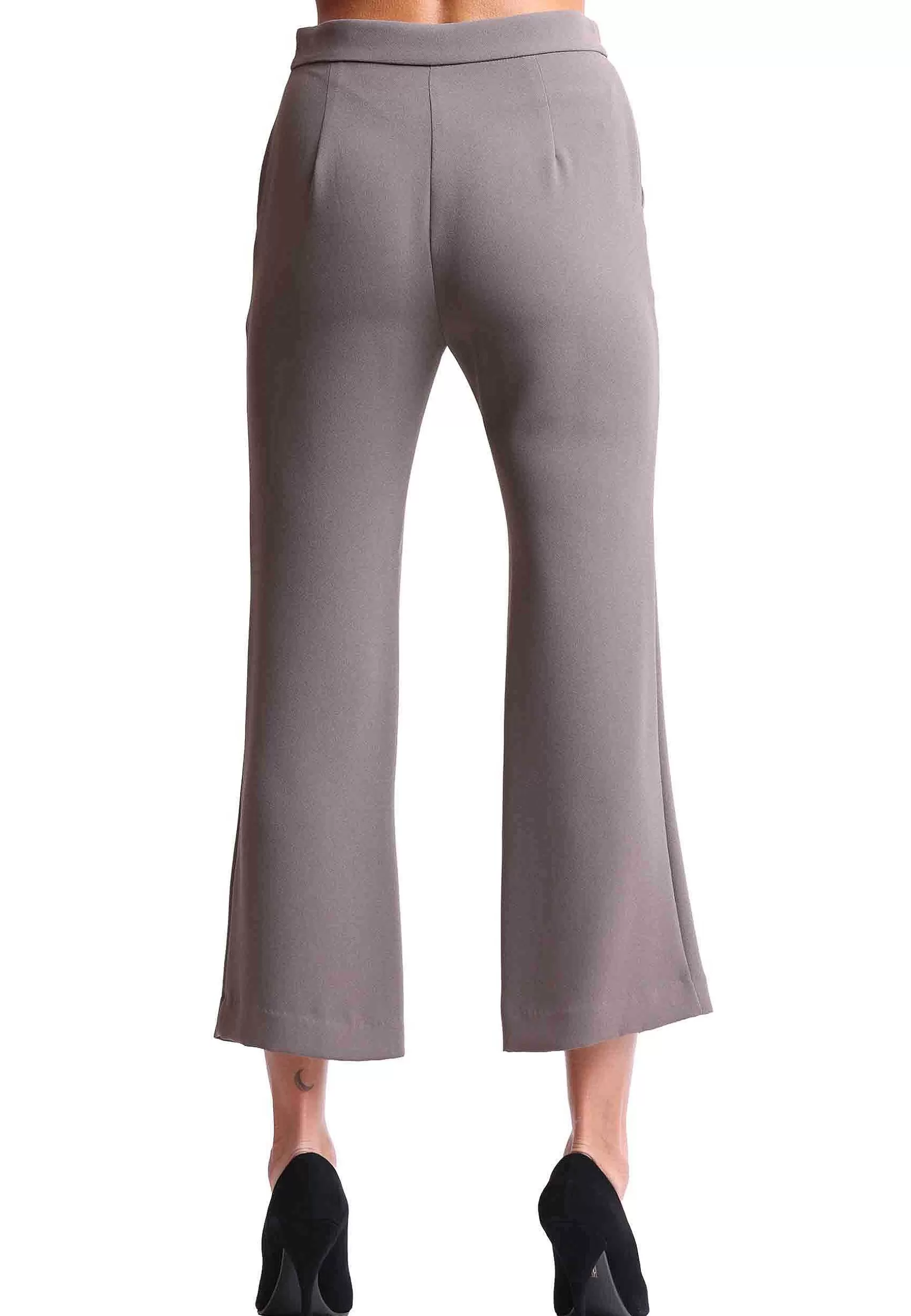 Pantaloni Donna Sable Crepe In Tessuto Grigio Con Tasche All'Inglese*Maliparmi Sale
