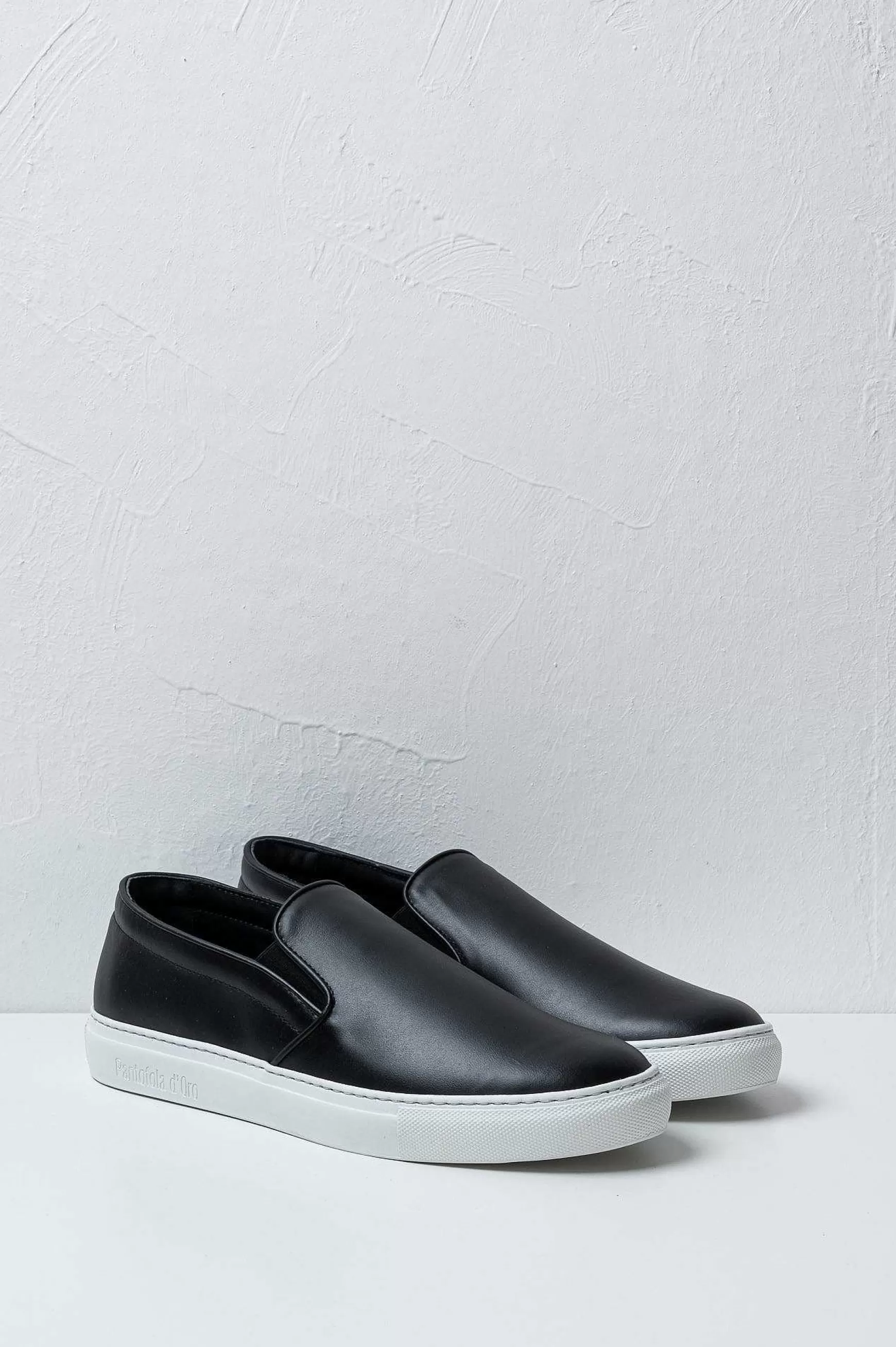 'Oro Sneakers Foro Italico Slip On In Pelle Black Men's Promo*Pantofola d Outlet