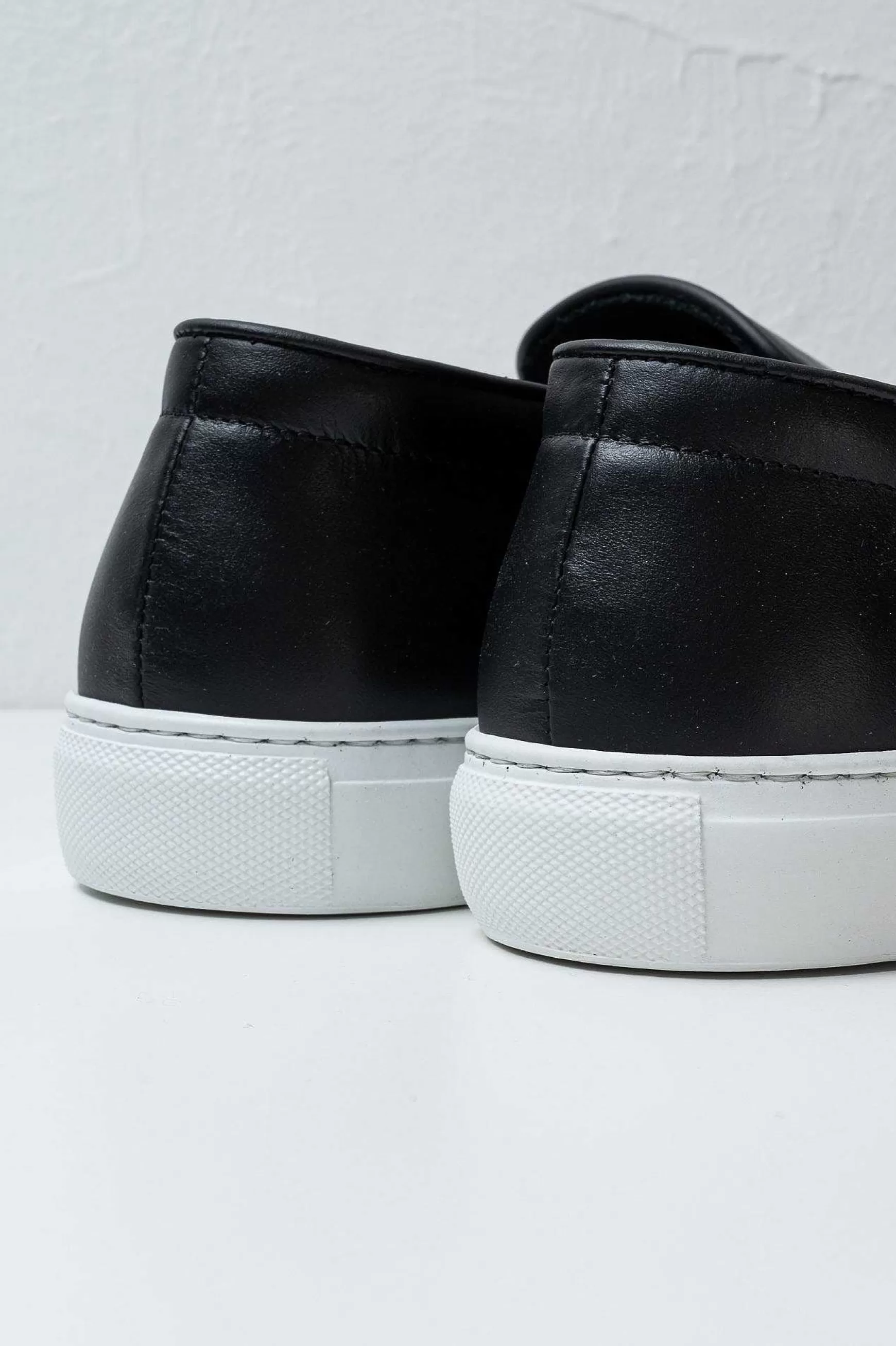 'Oro Sneakers Foro Italico Slip On In Pelle Black Men's Promo*Pantofola d Outlet