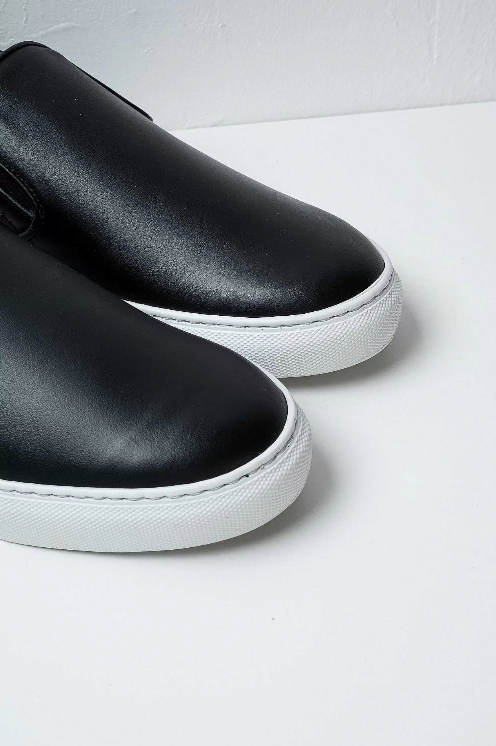 'Oro Sneakers Foro Italico Slip On In Pelle Black Men's Promo*Pantofola d Outlet