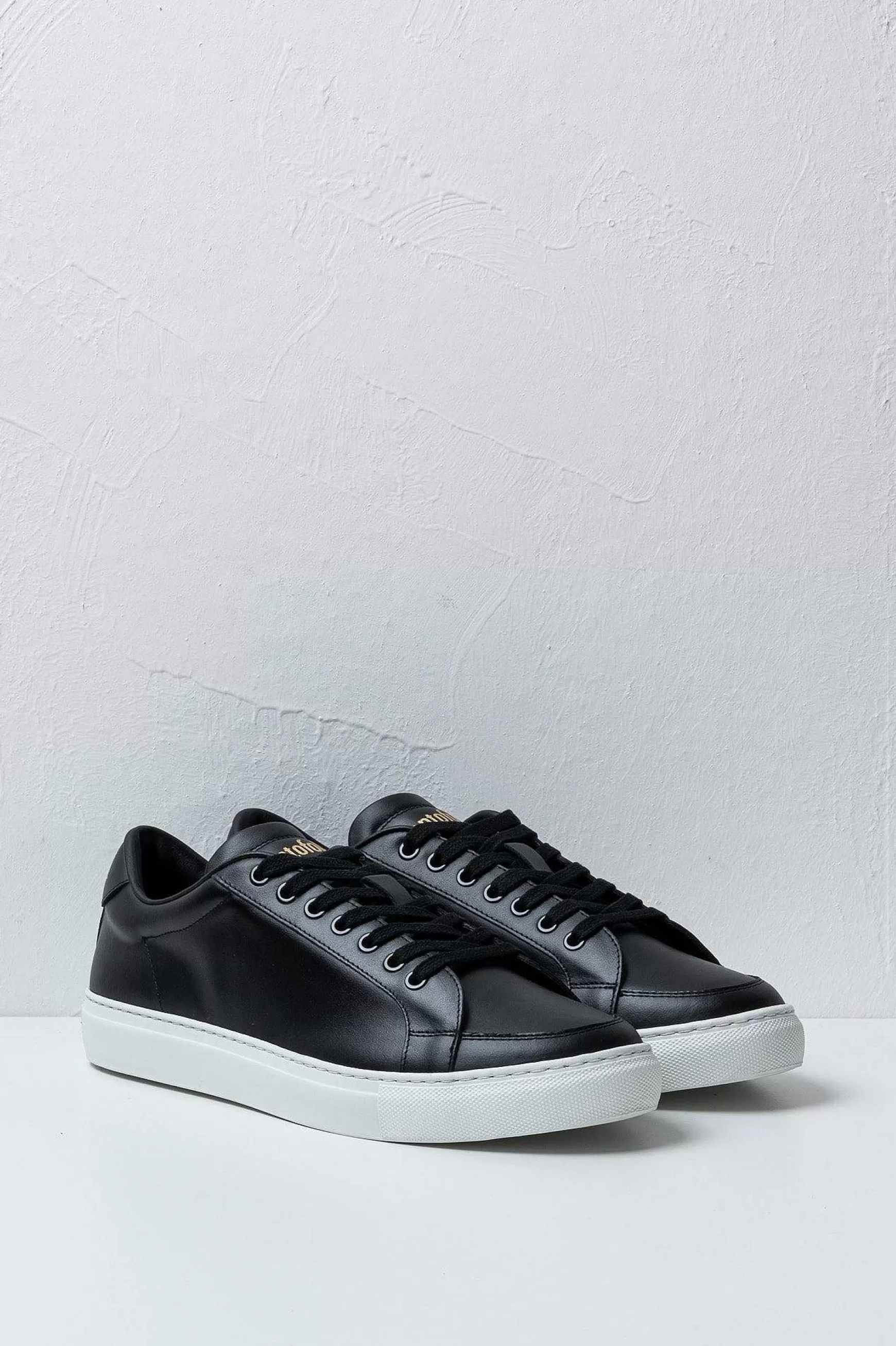 'Oro Sneakers In Pelle Top Spin Black Men's Promo*Pantofola d Best