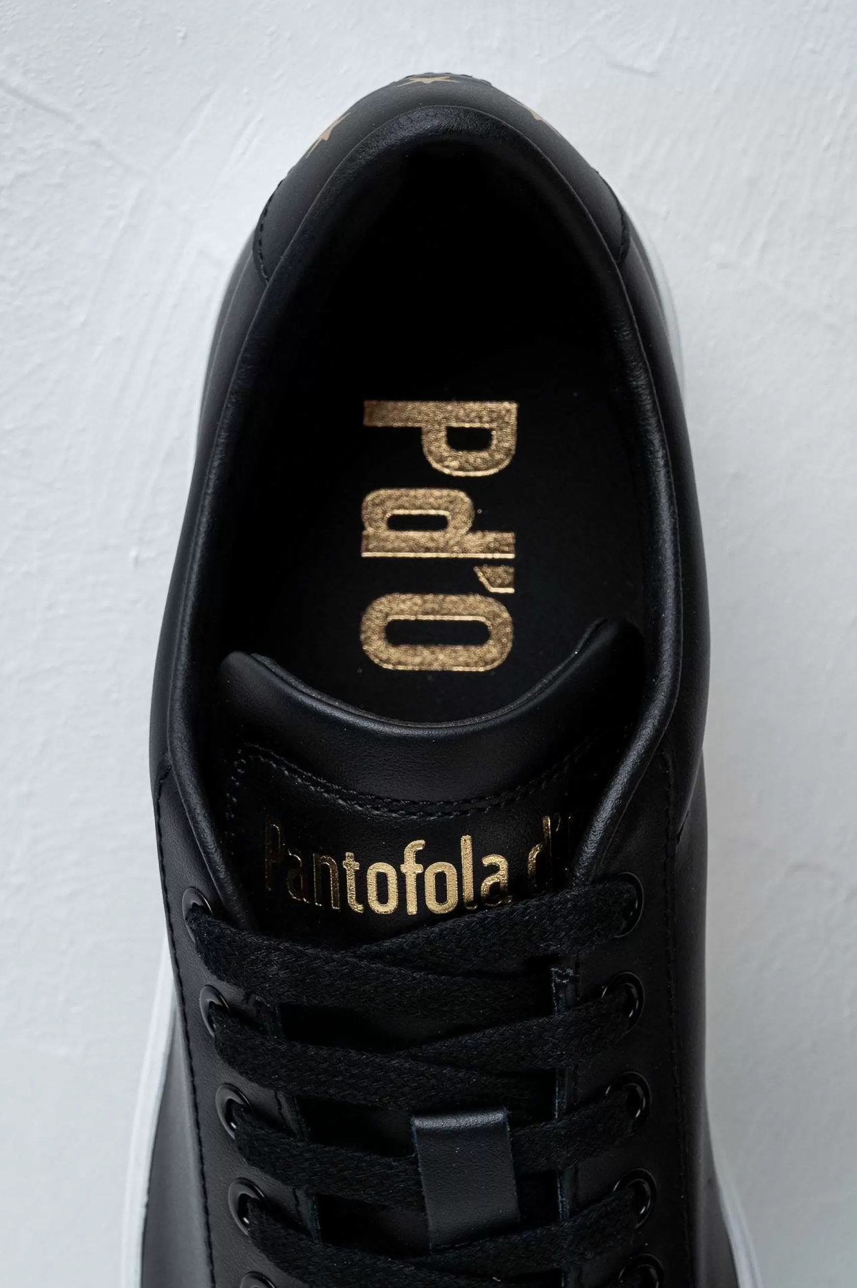 'Oro Sneakers In Pelle Top Spin Black Men's Promo*Pantofola d Best