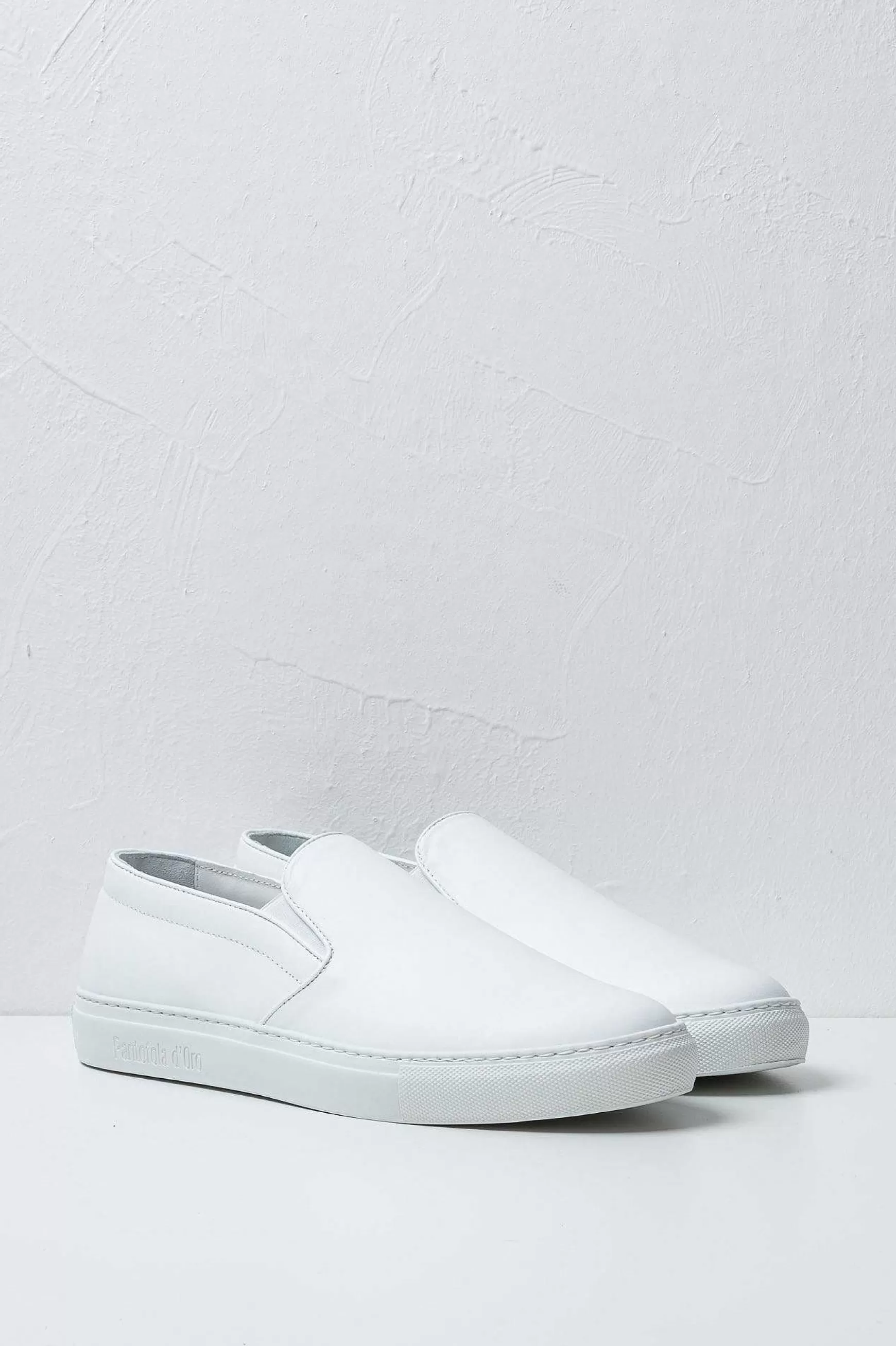 'Oro Sneakers Slip On In Pelle Foro Italico White Men's Promo*Pantofola d Best Sale