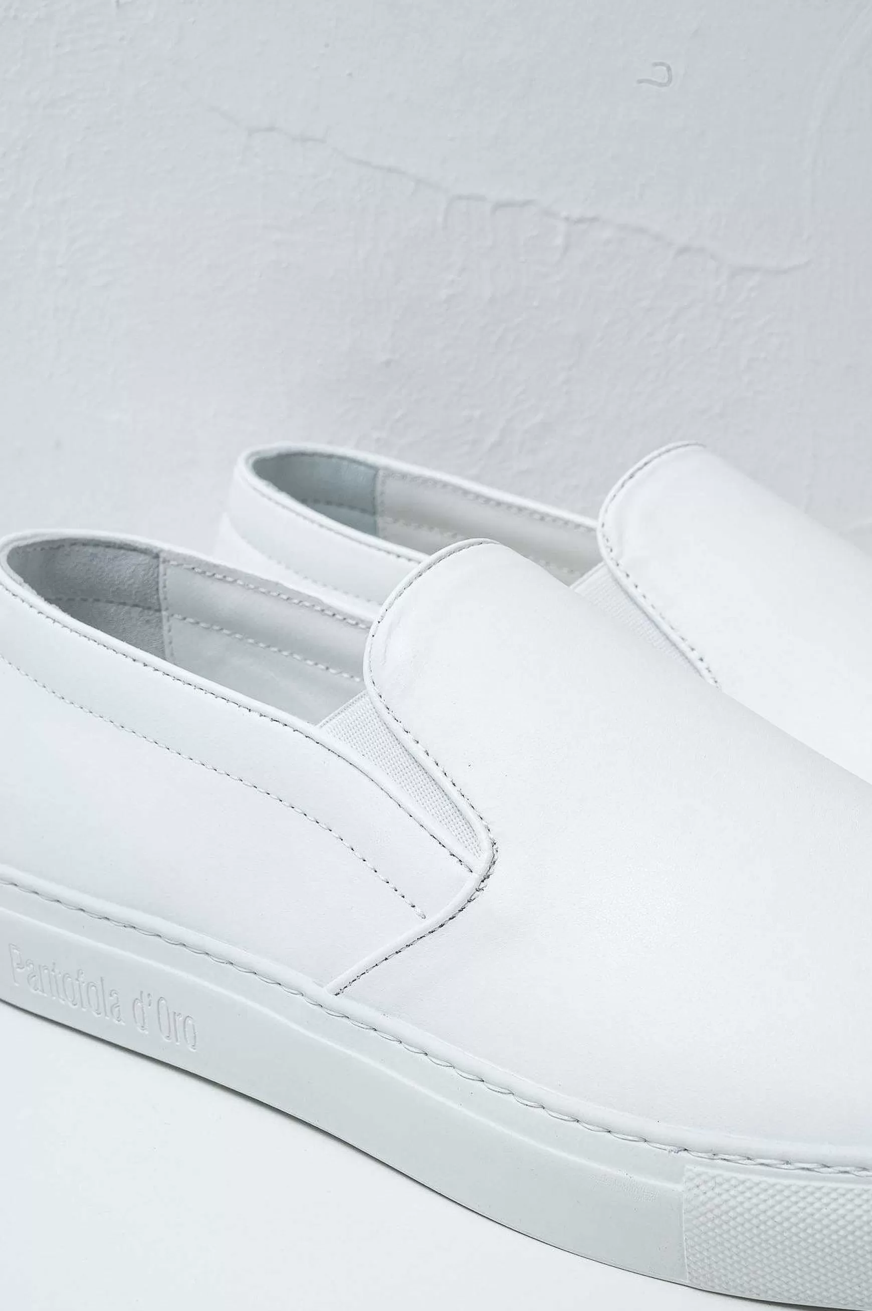 'Oro Sneakers Slip On In Pelle Foro Italico White Men's Promo*Pantofola d Best Sale