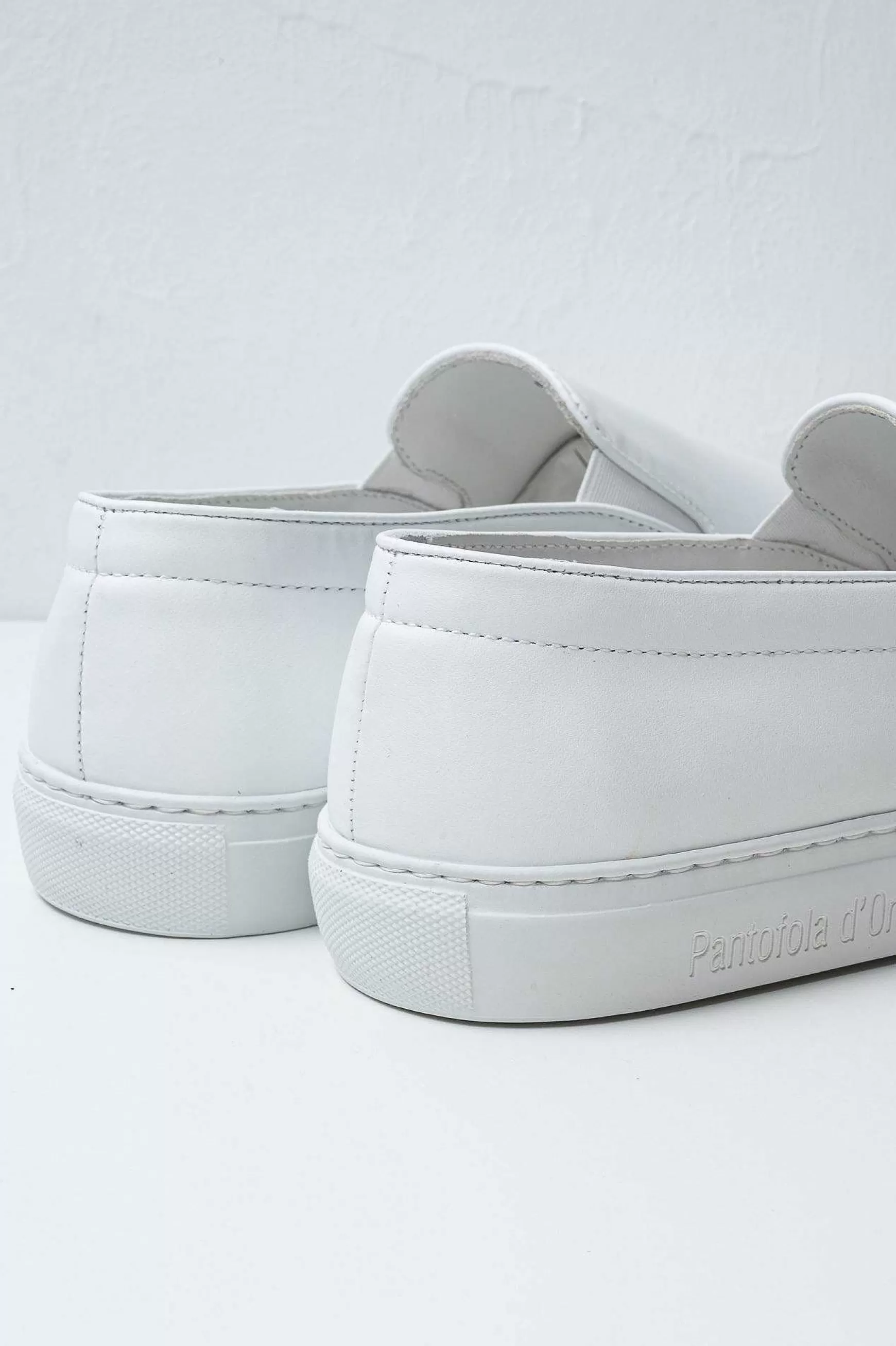'Oro Sneakers Slip On In Pelle Foro Italico White Men's Promo*Pantofola d Best Sale