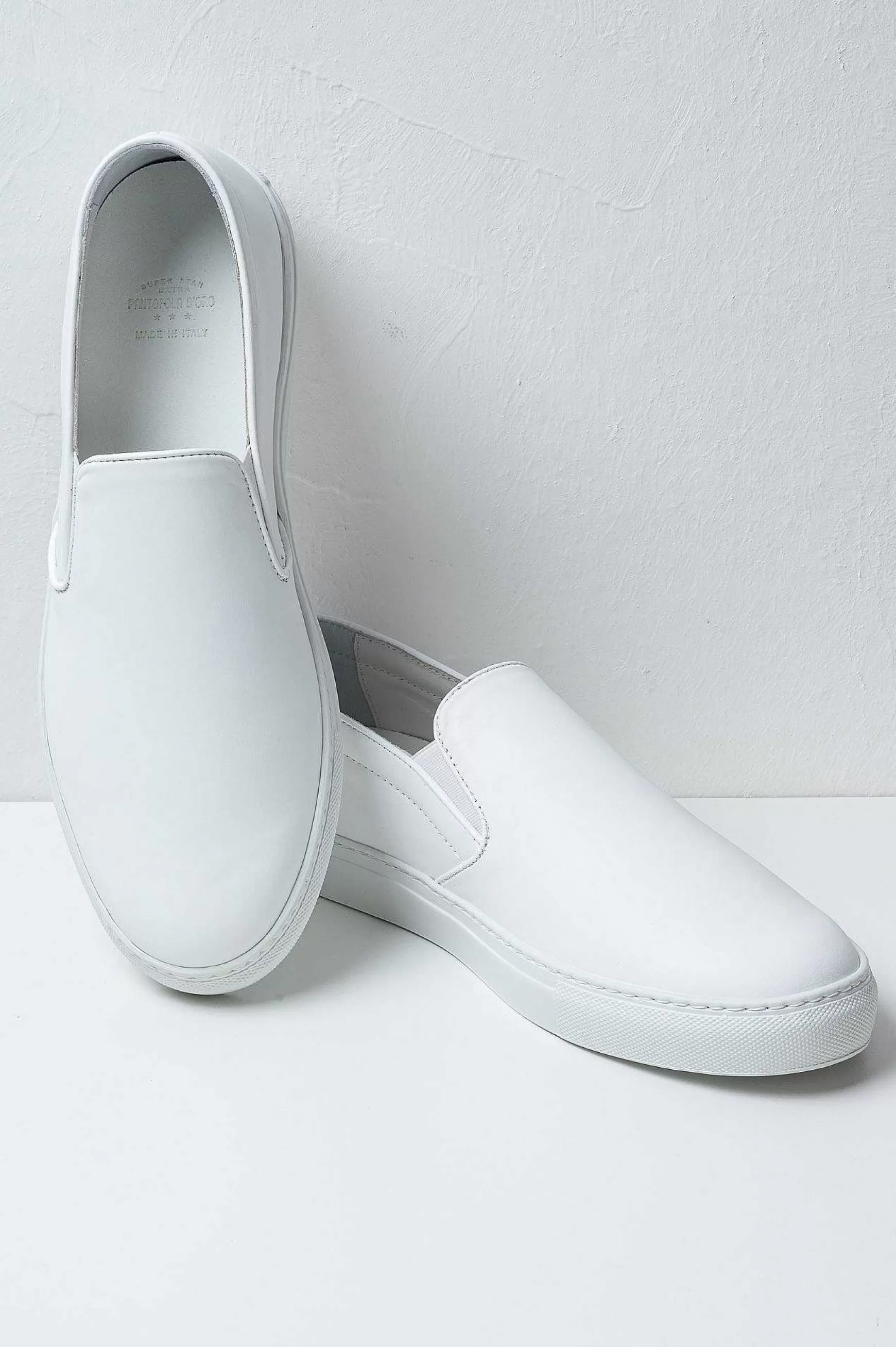 'Oro Sneakers Slip On In Pelle Foro Italico White Men's Promo*Pantofola d Best Sale