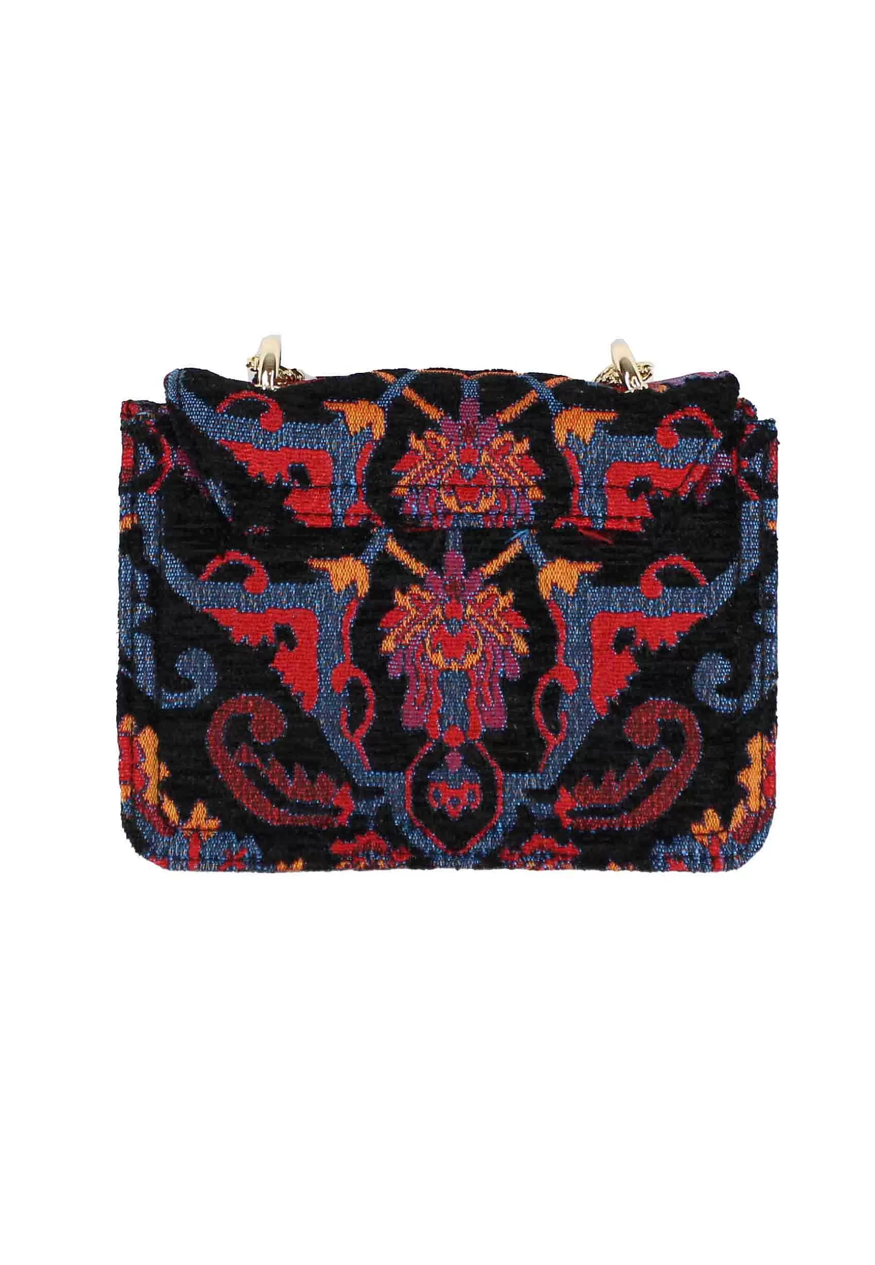 Pochette Donna In Lana Nera A Fantasia Con Tracolla In Catena*Kassiopea Cheap