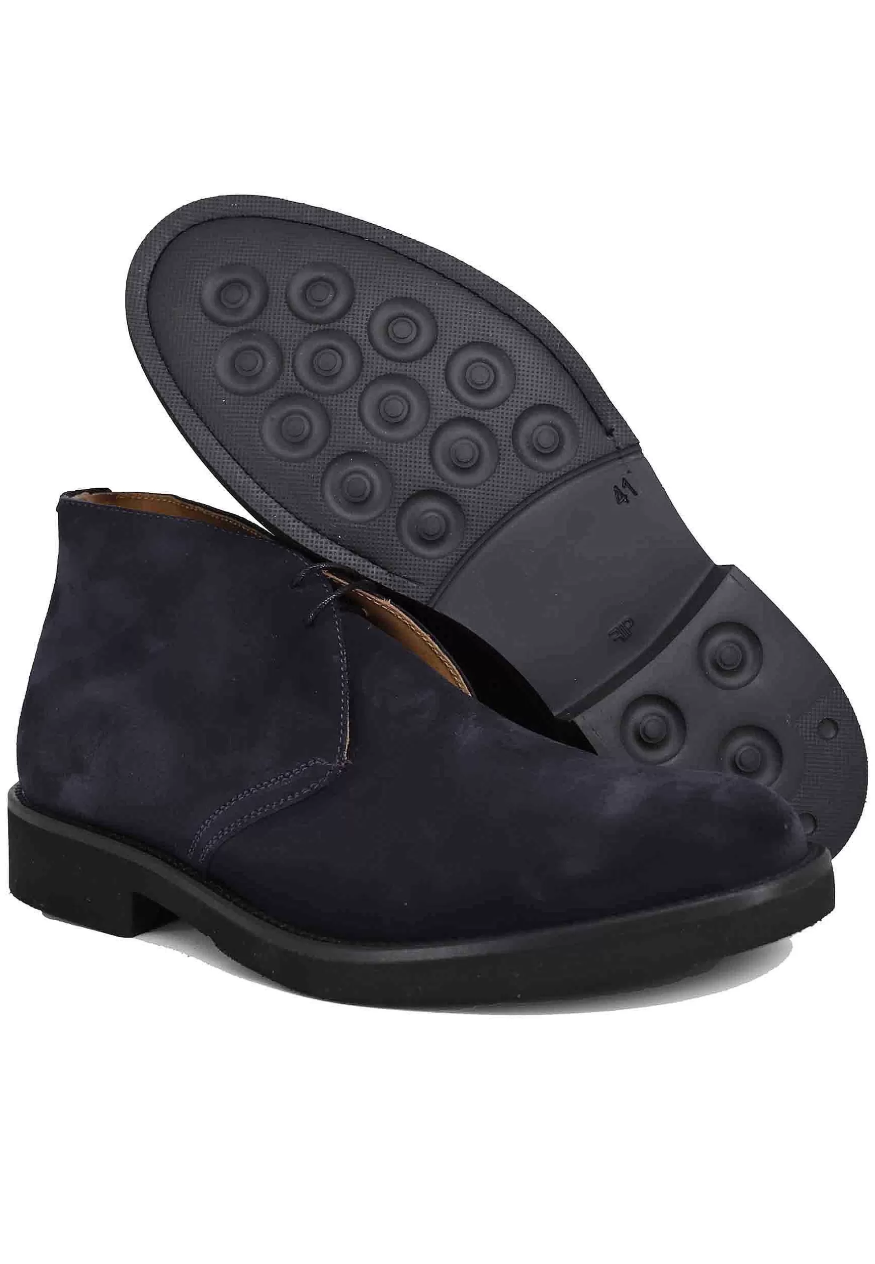 Polacchine Uomo In Camoscio Blu Con Suola In Gomma Ultra Leggera** Flash Sale