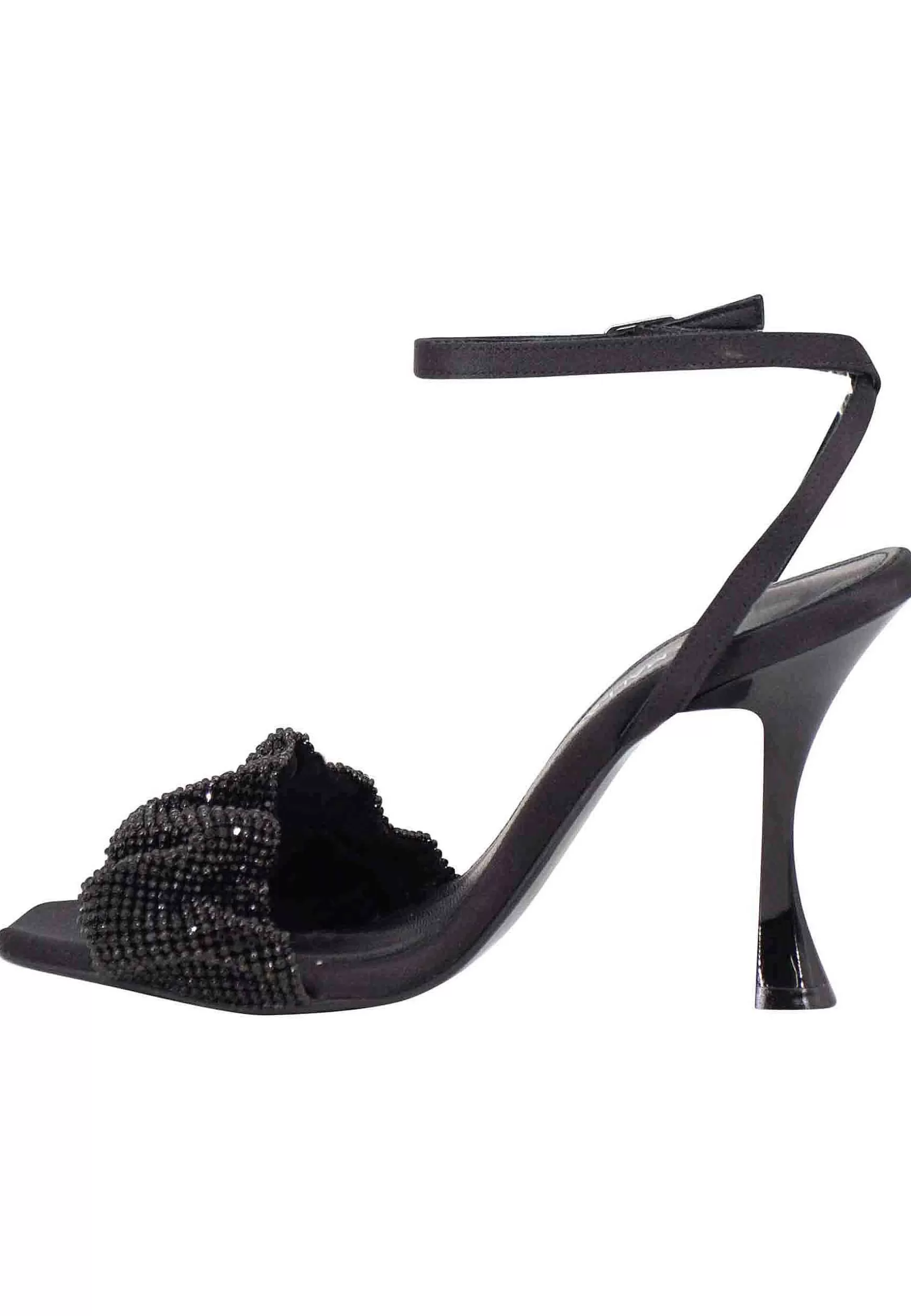 Sandali Da Donna In Tessuto E Strass Tinta Su Tinta Con Tacco Alto E Cinturino Alla Caviglia*Tsakiris Mallas Fashion