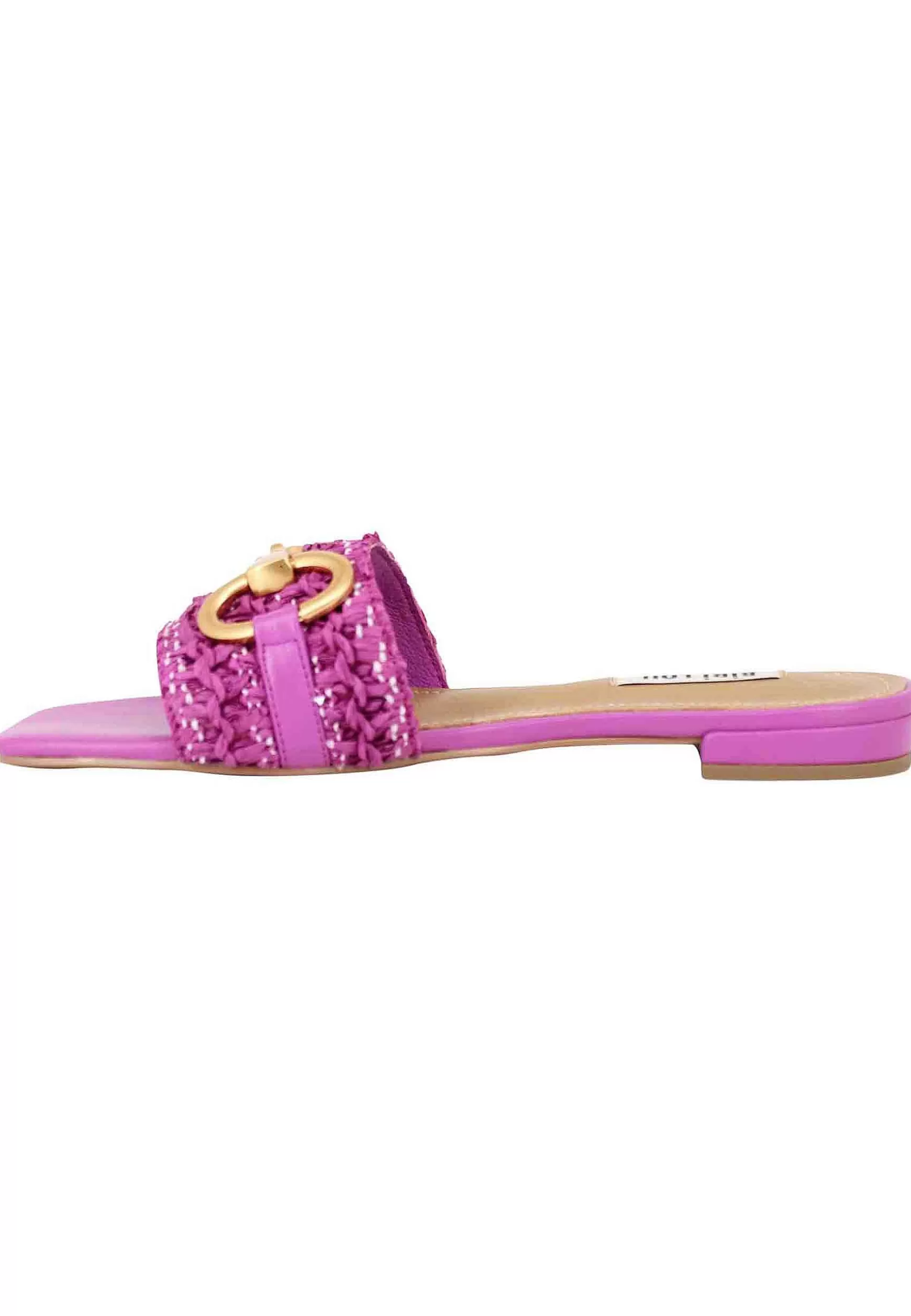 Sandali Donna Edna In Pelle Viola Con Morsetto E Tacco Basso*Bibi Lou Shop