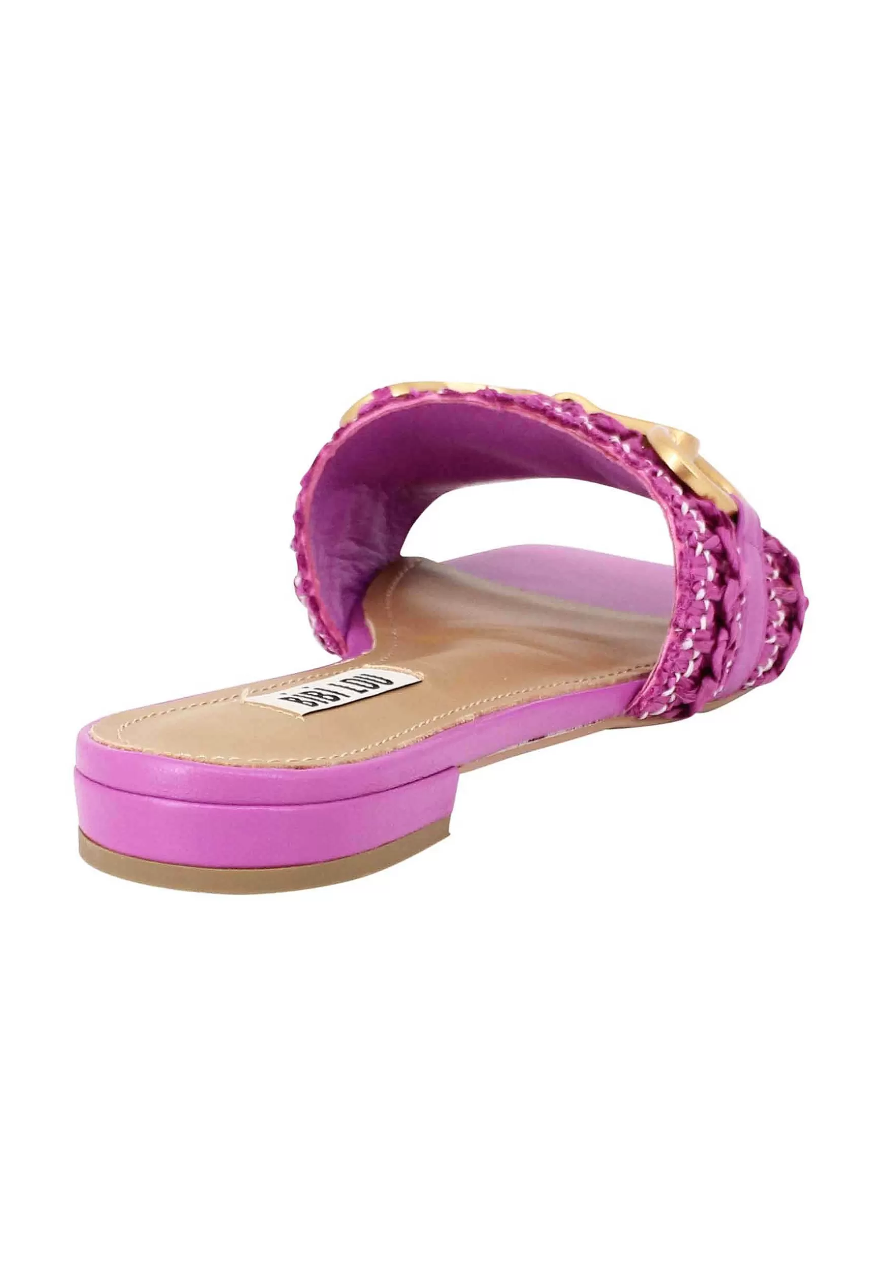 Sandali Donna Edna In Pelle Viola Con Morsetto E Tacco Basso*Bibi Lou Shop