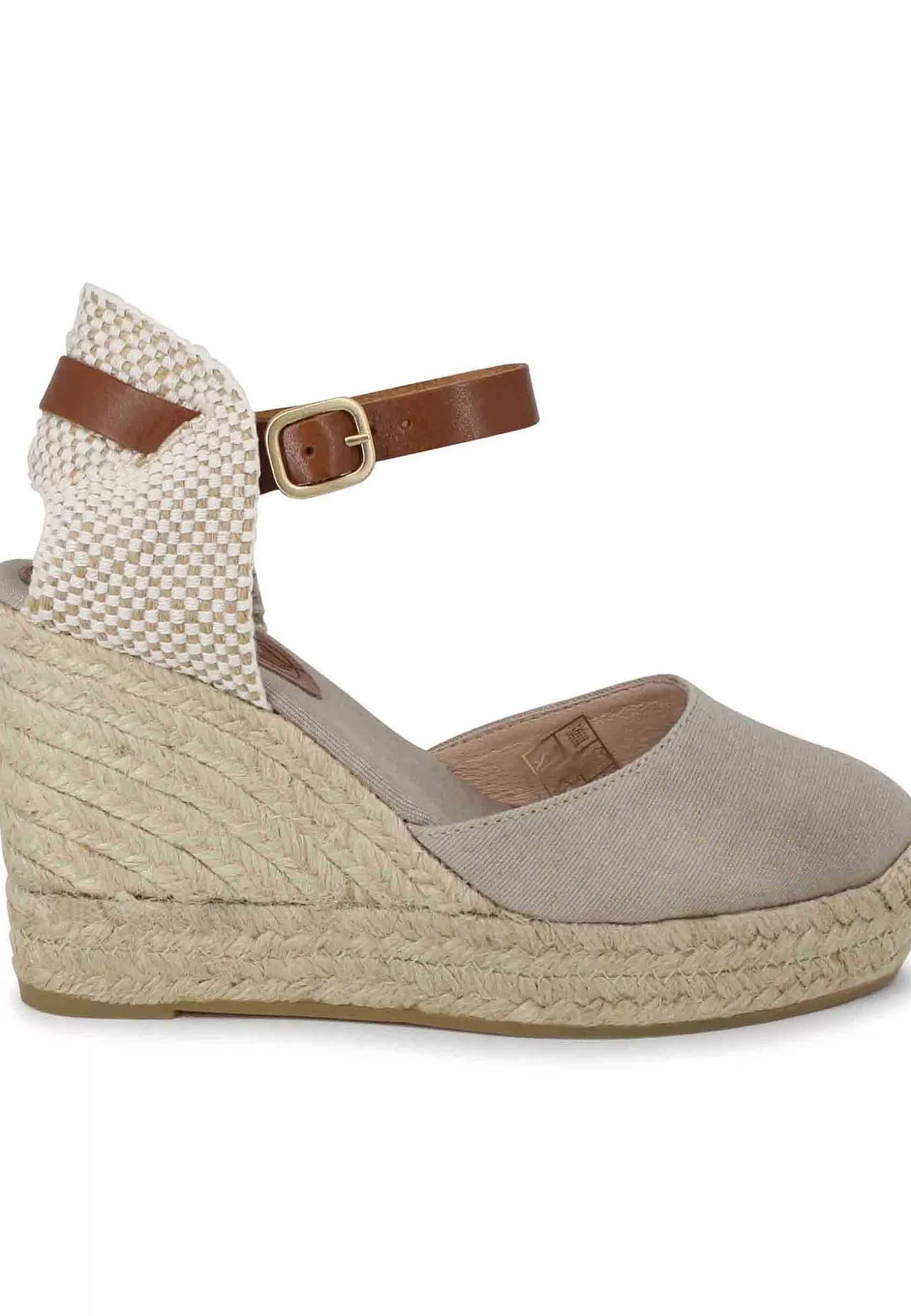 Sandali Donna Espadrillas In Canapa Beige Con Cinturino In Pelle*Suyute Shop