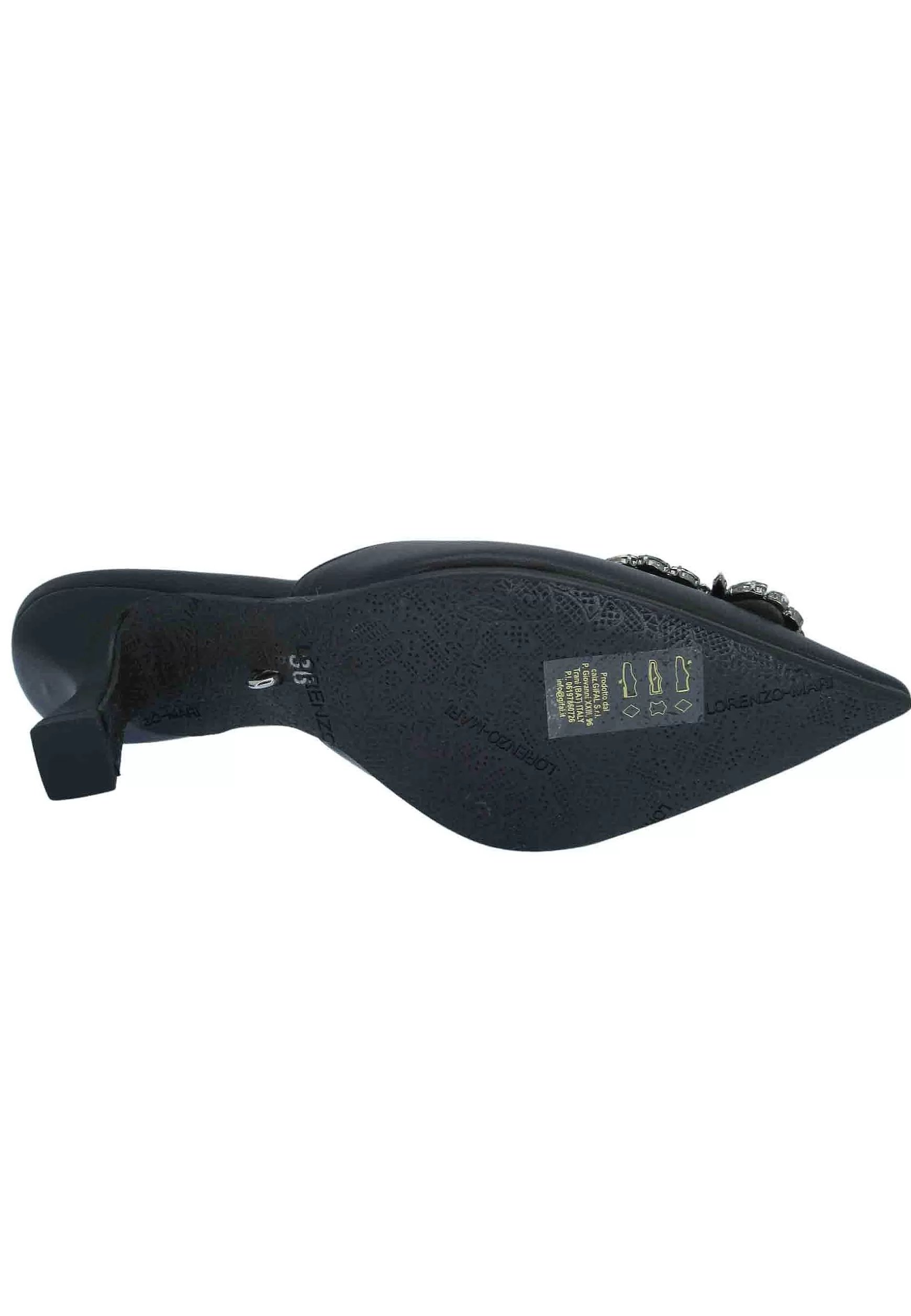 Sandali Donna Furie In Pelle Nera Con Gioiello Tacco Alto E Laccetti Alla Caviglia*Lorenzo Mari Shop