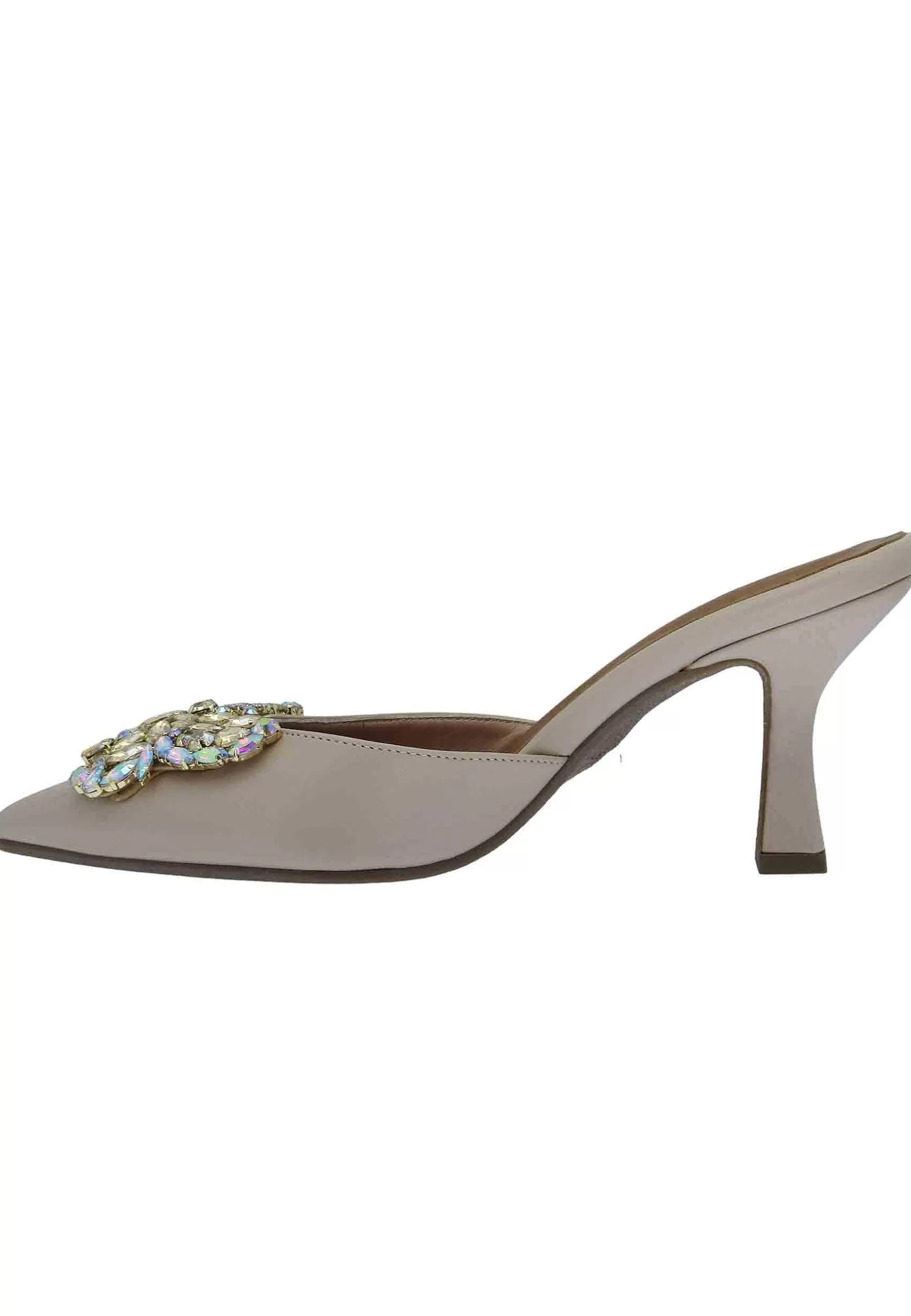 Sandali Donna Furie In Pelle Nude Con Gioiello Tacco Alto E Laccetti Alla Caviglia*Lorenzo Mari Shop