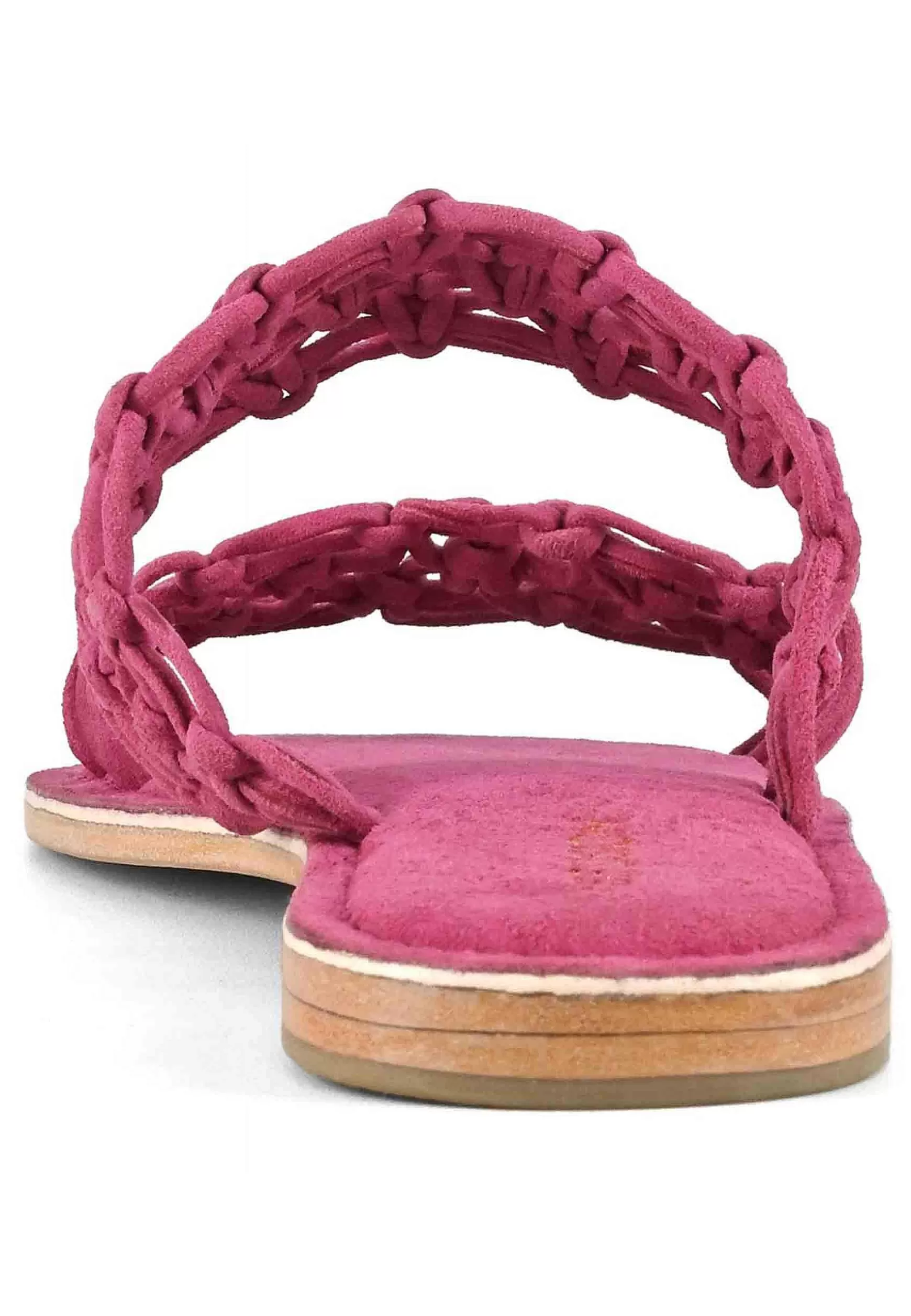 Sandali Donna In Camoscio Fuxia A Doppia Fascia Con Nodi*Coral Blue Cheap