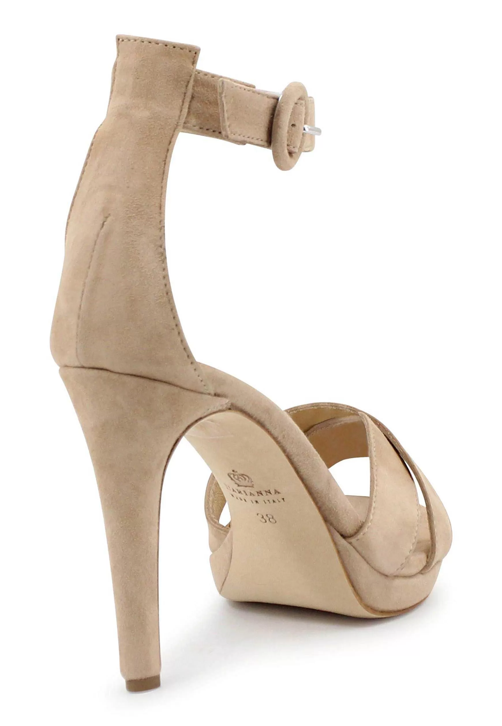 Sandai Donna In Camoscio Nude Con Tacco Ato E Cinturino Aa Cavigia*L Clearance