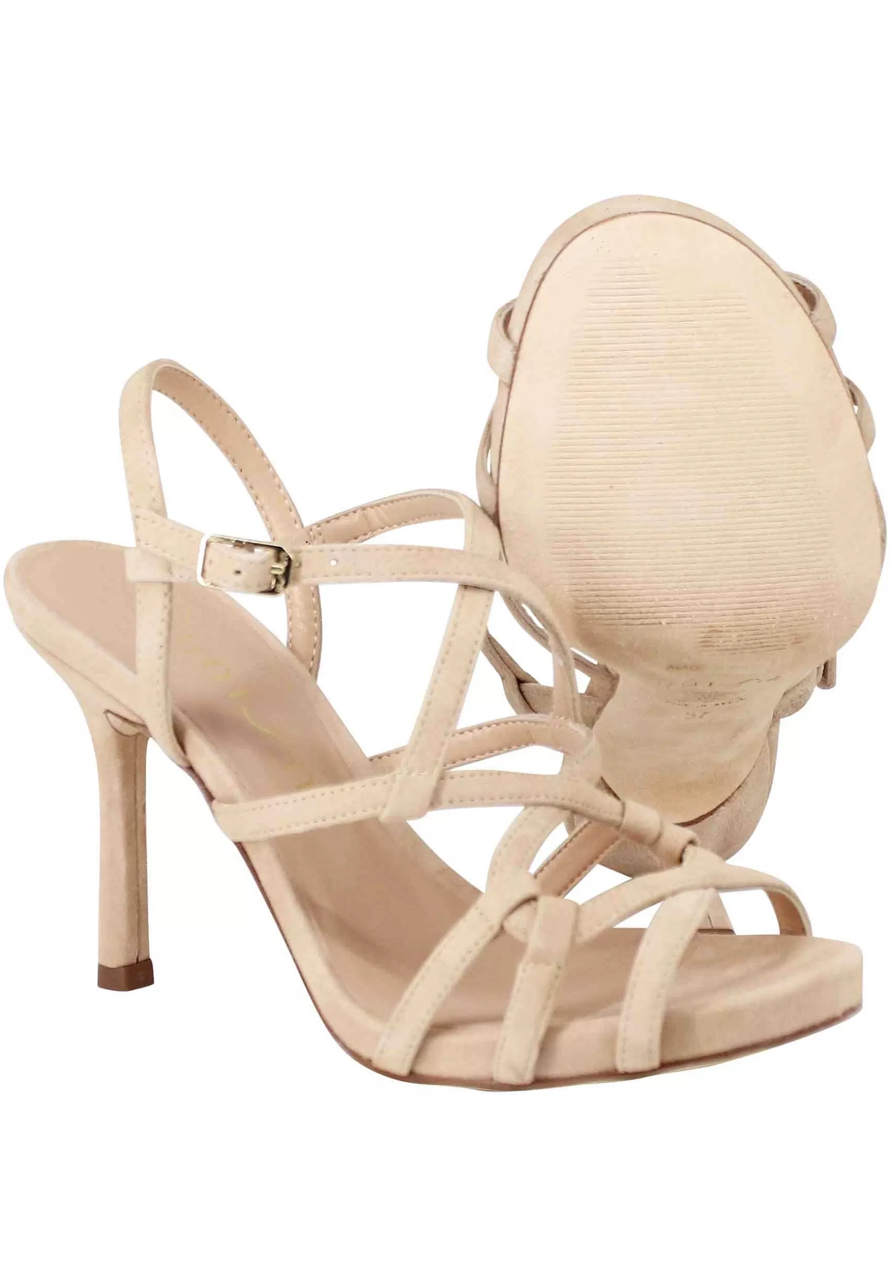 Sandali Donna In Camoscio Nude Con Tacco Alto E Cinturino Alla Caviglia*Unisa Best Sale