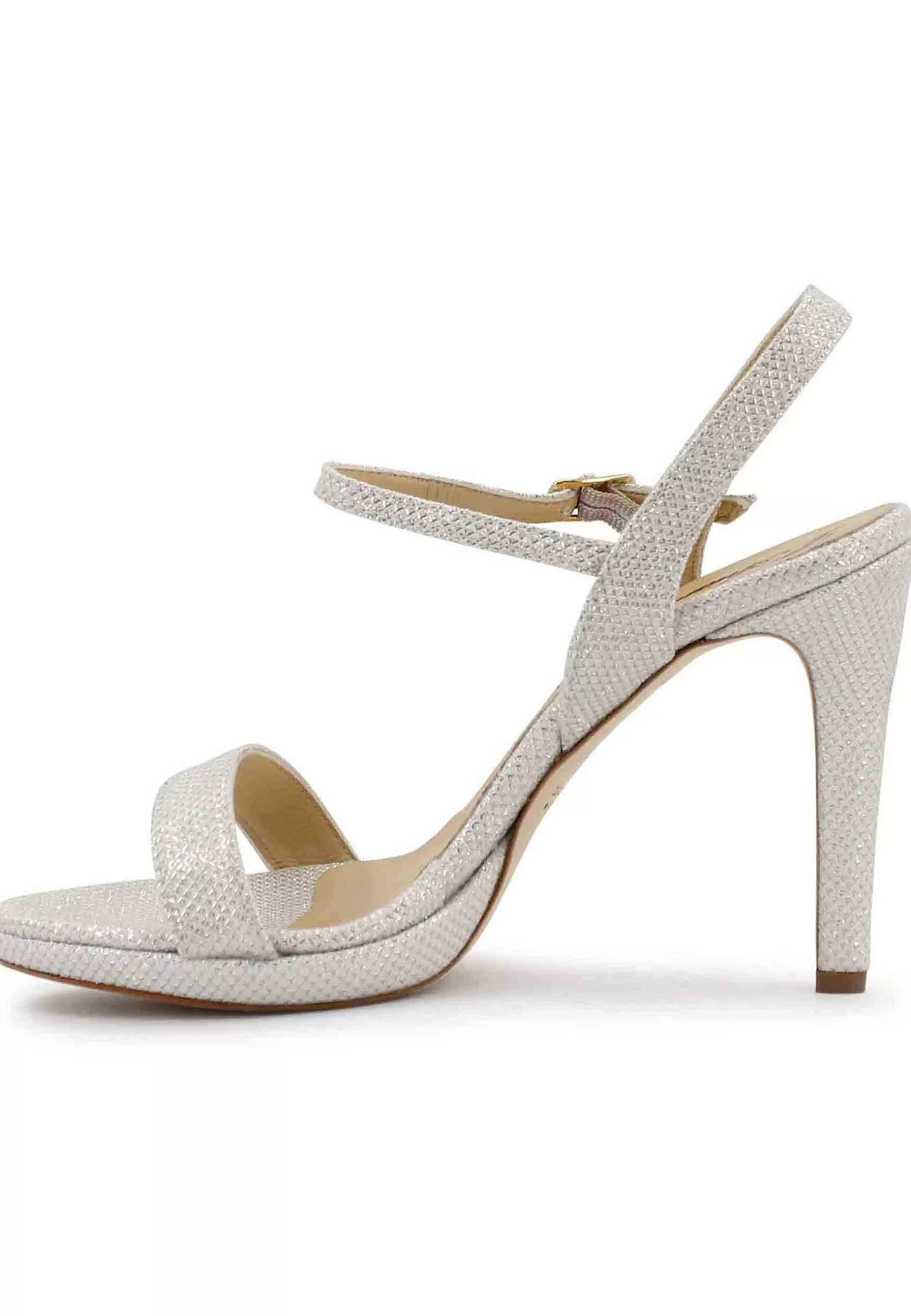 Sandai Donna In Gitter Bianco Con Tacco Ato E Cinturino Aa Cavigia*L Hot