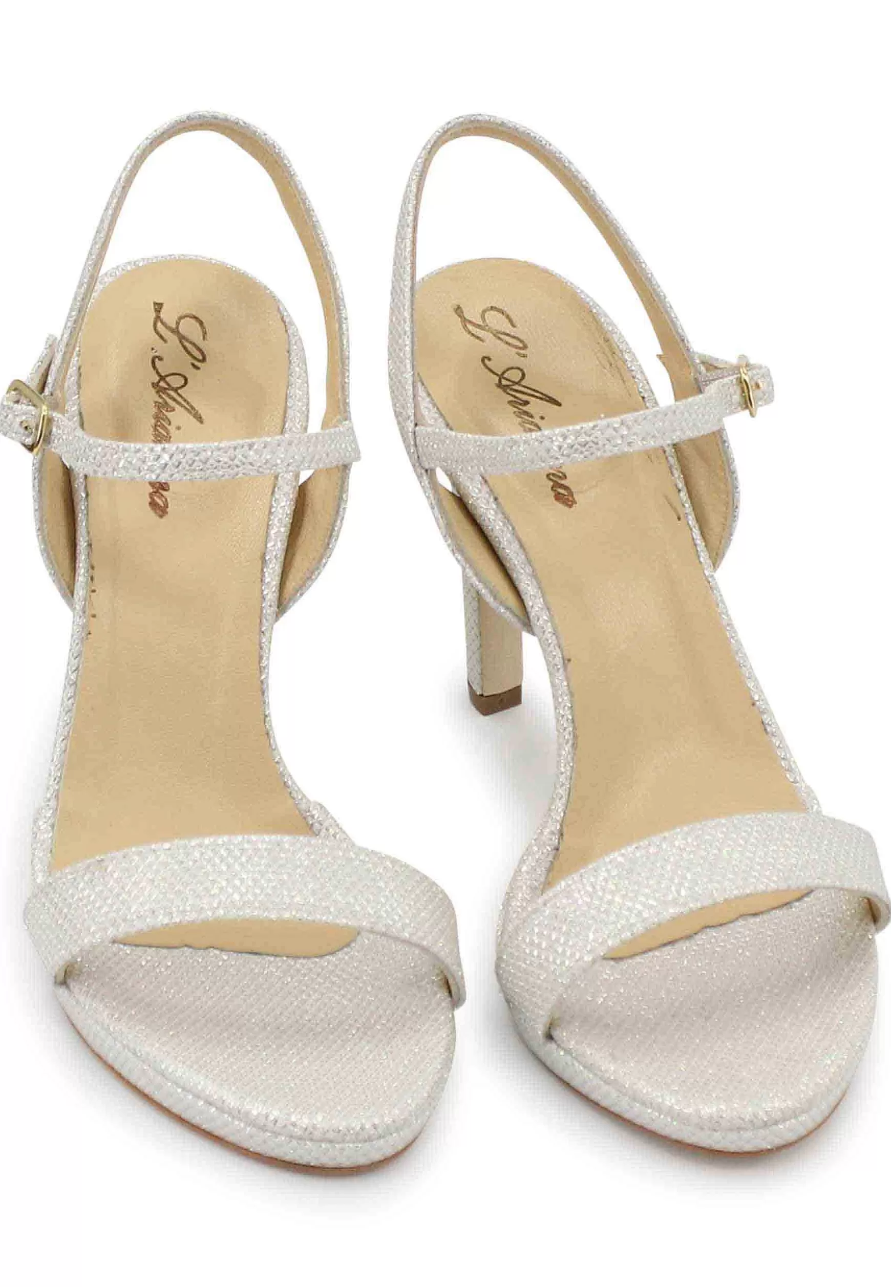 Sandai Donna In Gitter Bianco Con Tacco Ato E Cinturino Aa Cavigia*L Hot