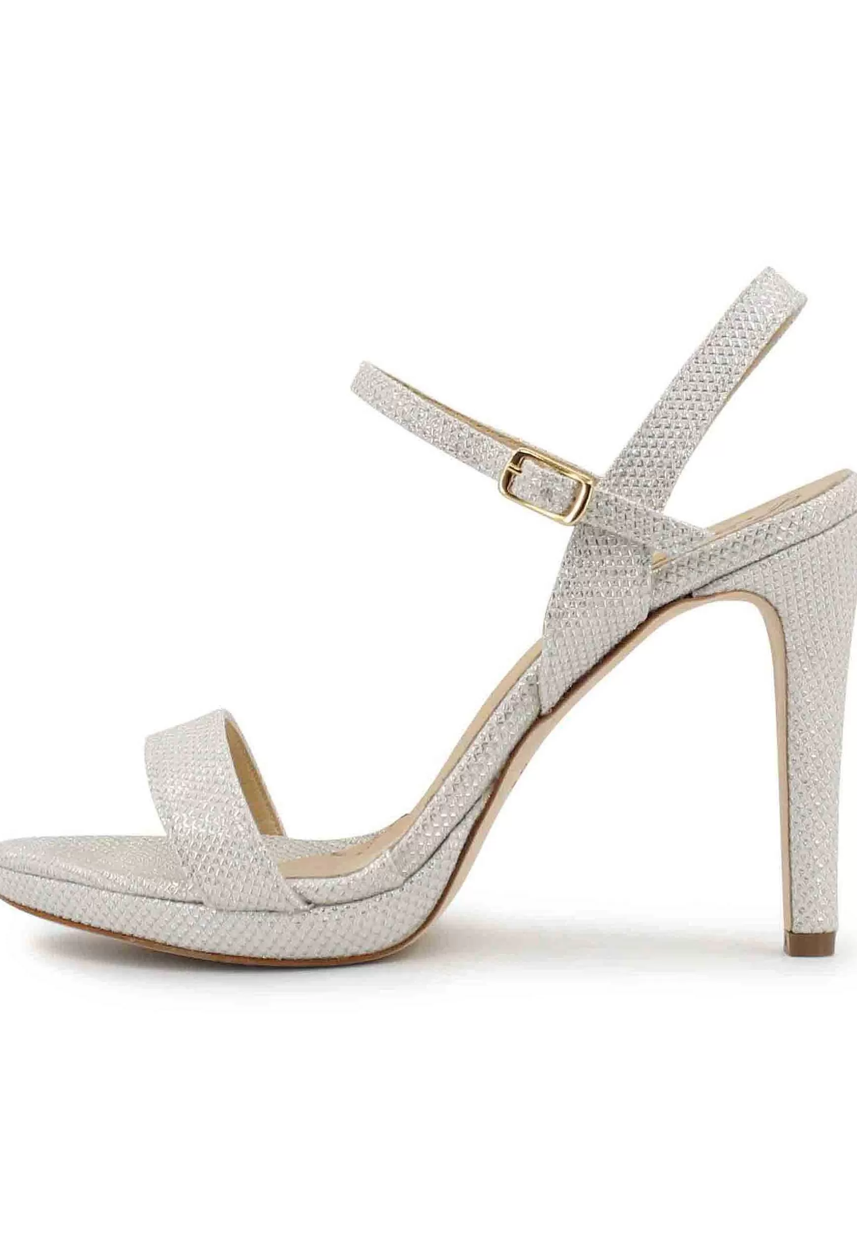 Sandai Donna In Gitter Bianco Con Tacco Ato E Cinturino Aa Cavigia*L Hot