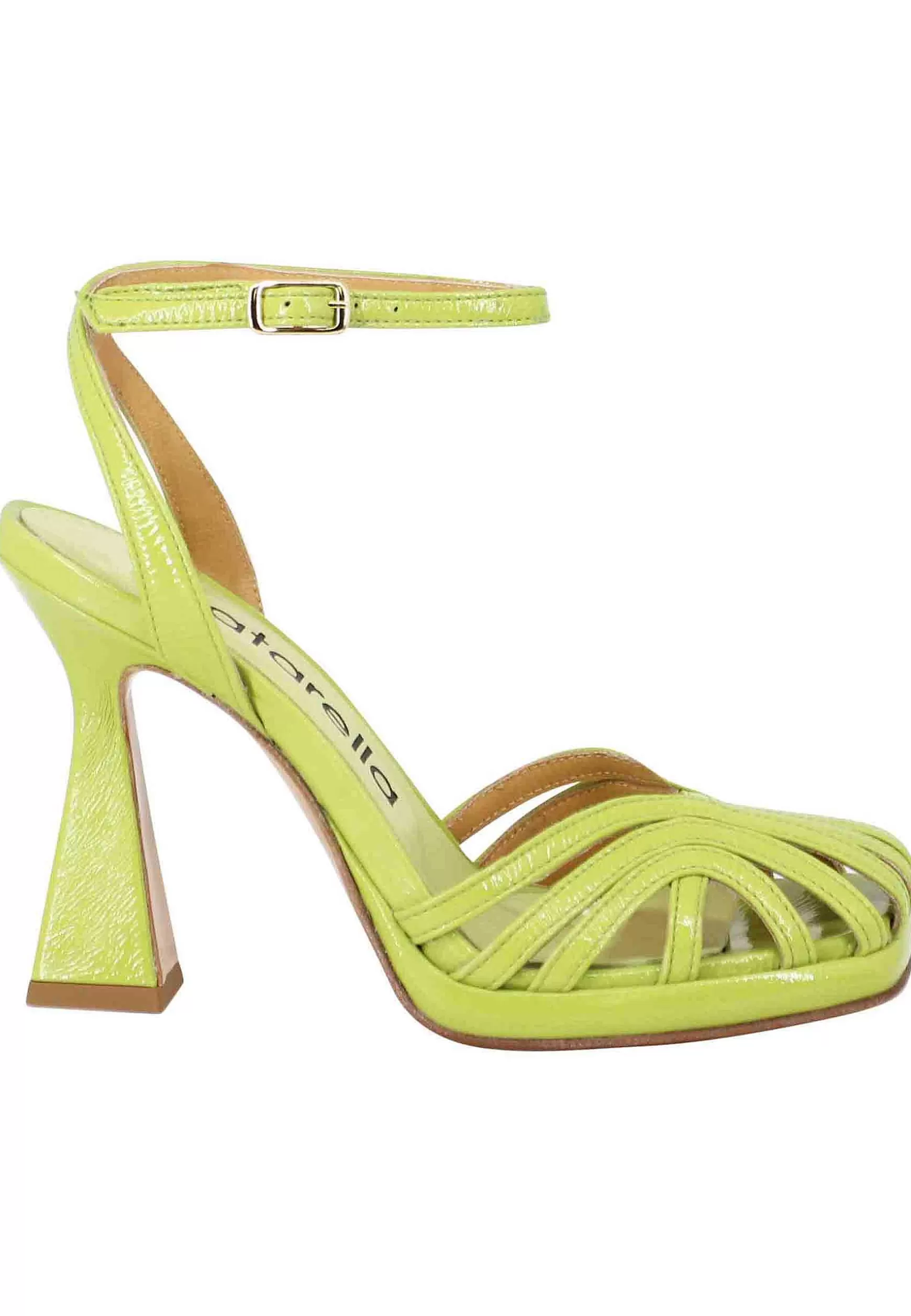 Sandali Donna In Naplack Verde Acido Con Cinturino Alla Caviglia Tacco Alto E Plateau** Store