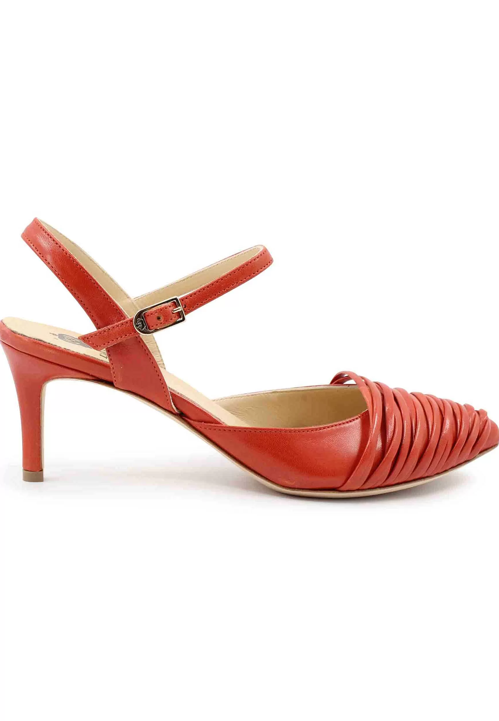 Sandai Donna In Pee Arancio Tacco Ato E Cinturino Aa Cavigia*L Store