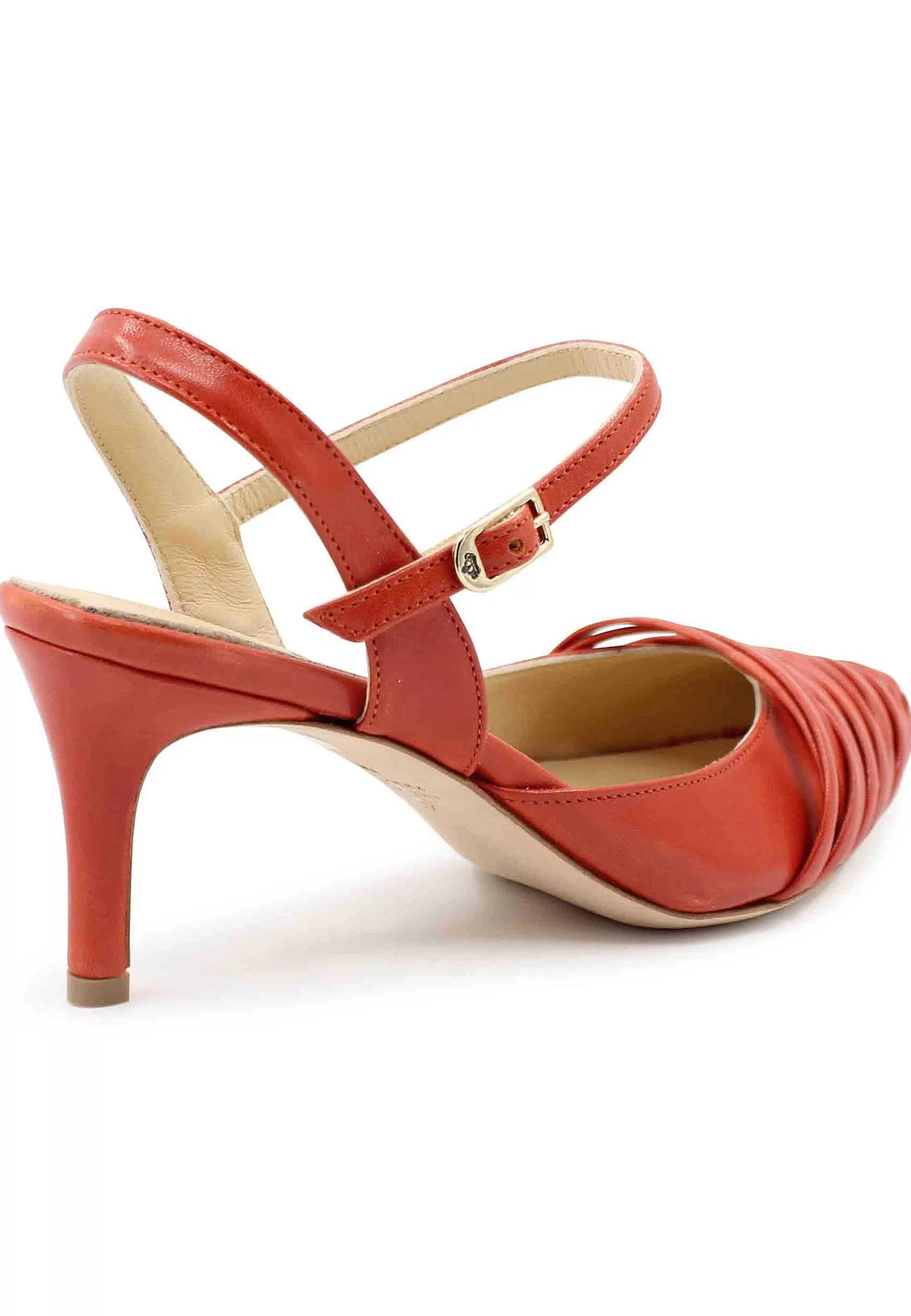 Sandai Donna In Pee Arancio Tacco Ato E Cinturino Aa Cavigia*L Store