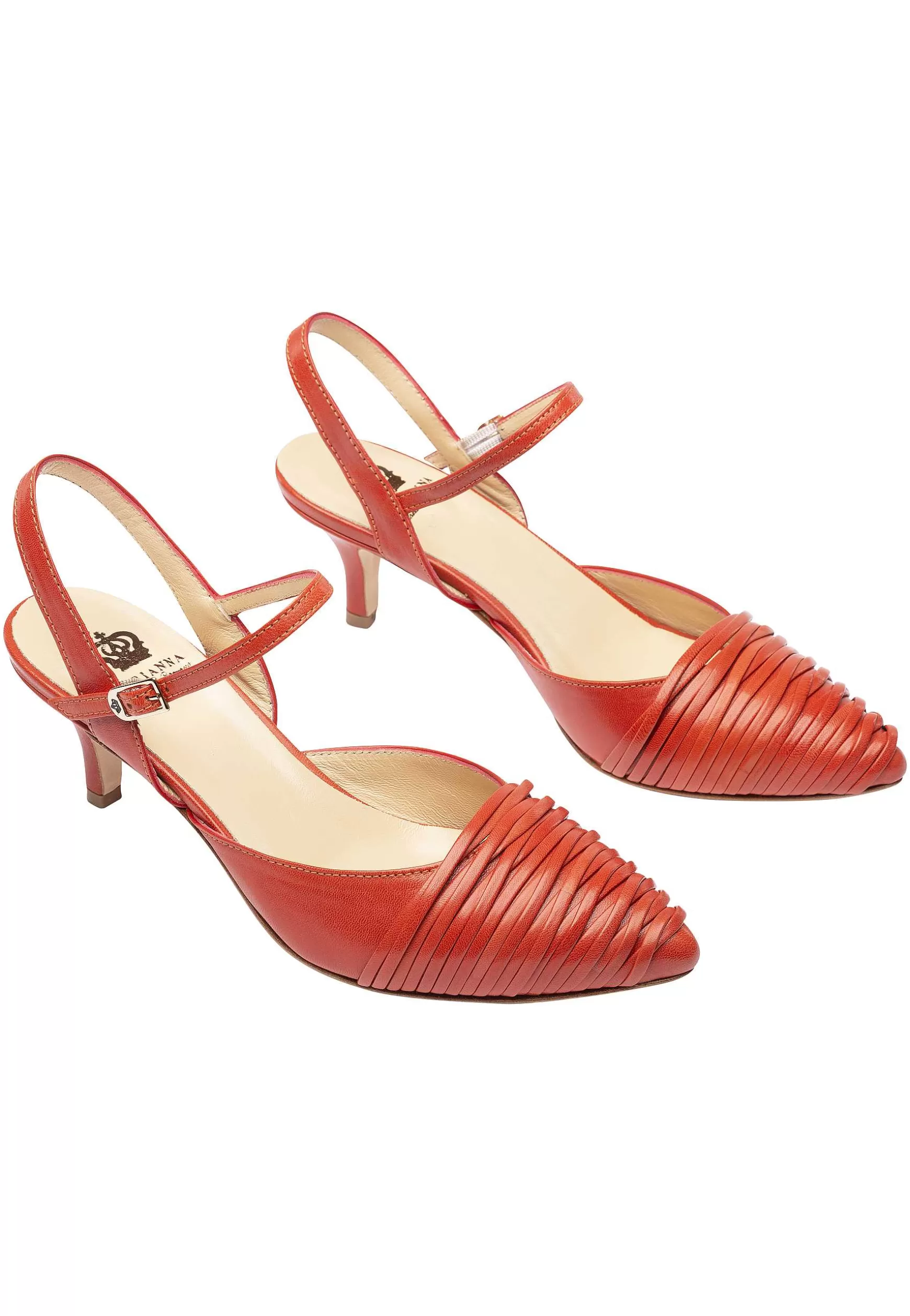 Sandai Donna In Pee Arancio Tacco Medio E Cinturino Aa Cavigia*L Best