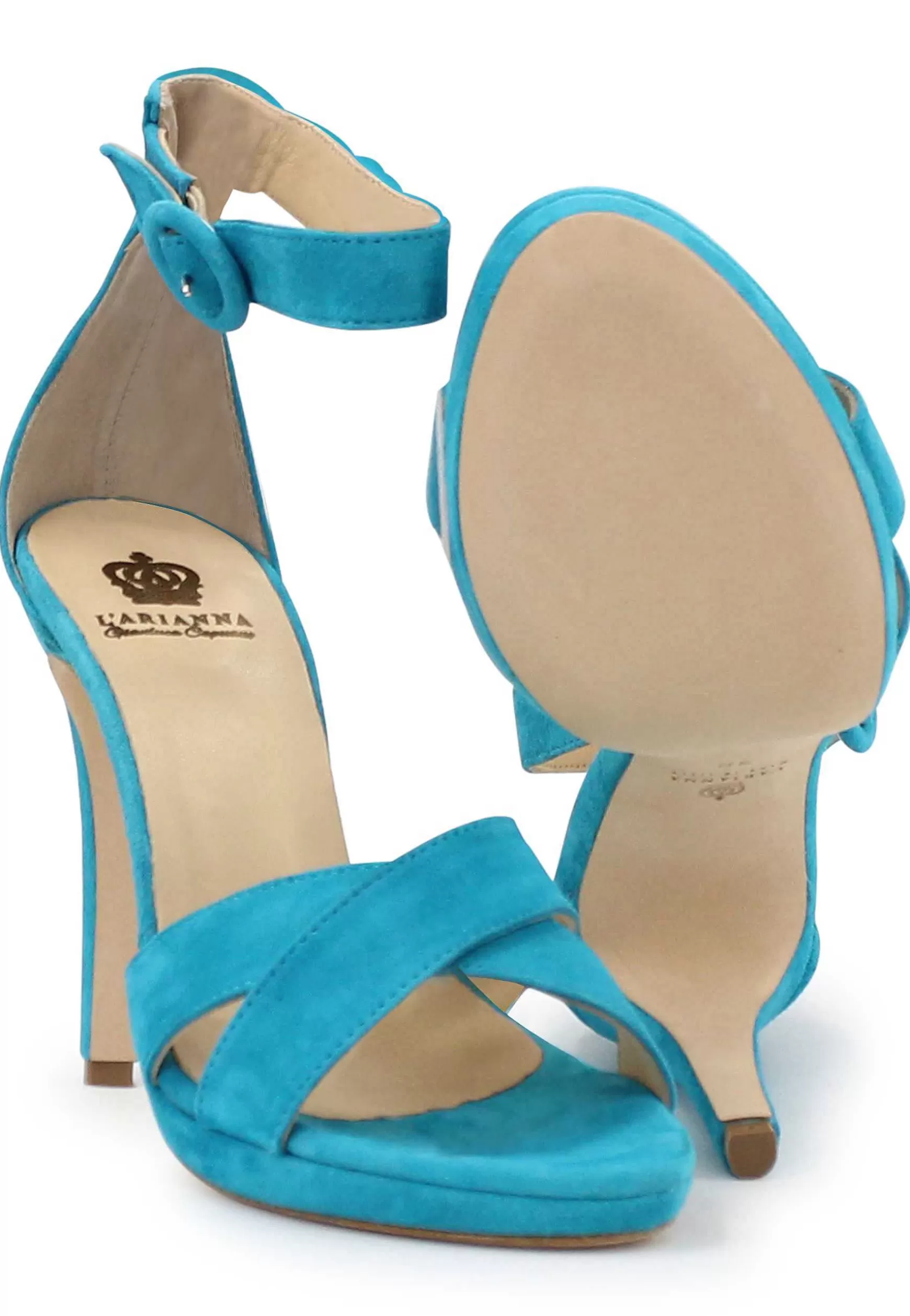 Sandai Donna In Pee Azzurra Con Tacco Ato E Cinturino Aa Cavigia*L Cheap