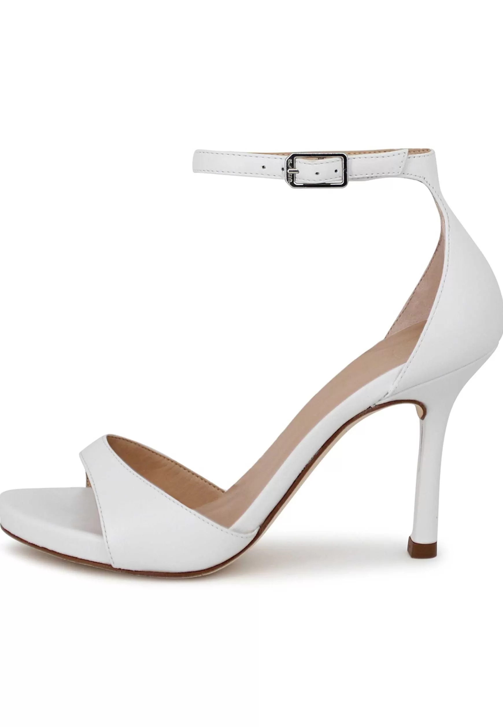 Sandali Donna In Pelle Bianca Con Tacco Alto E Cinturino Alla Caviglia*Unisa Discount