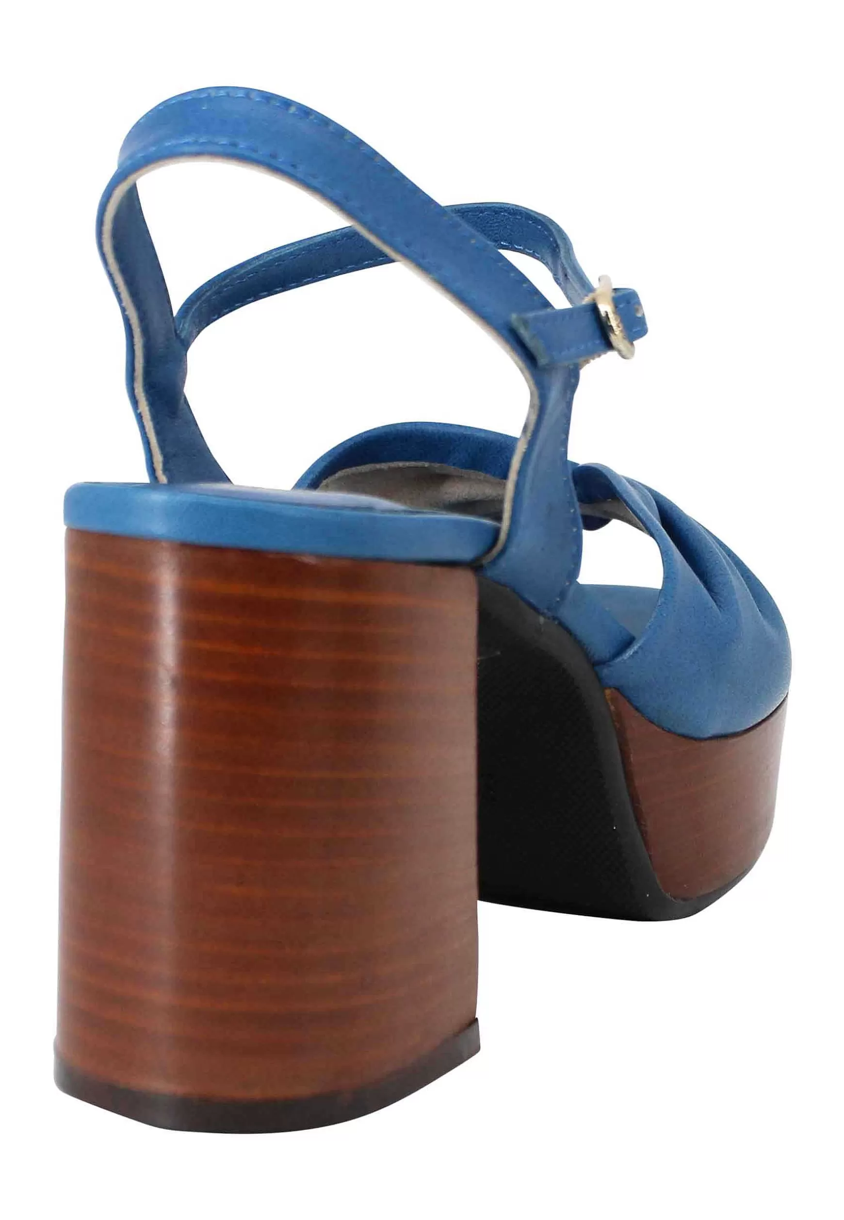 Sandai Donna In Pee Bu Con Tacco E Pateau In Cuoio*L Fashion