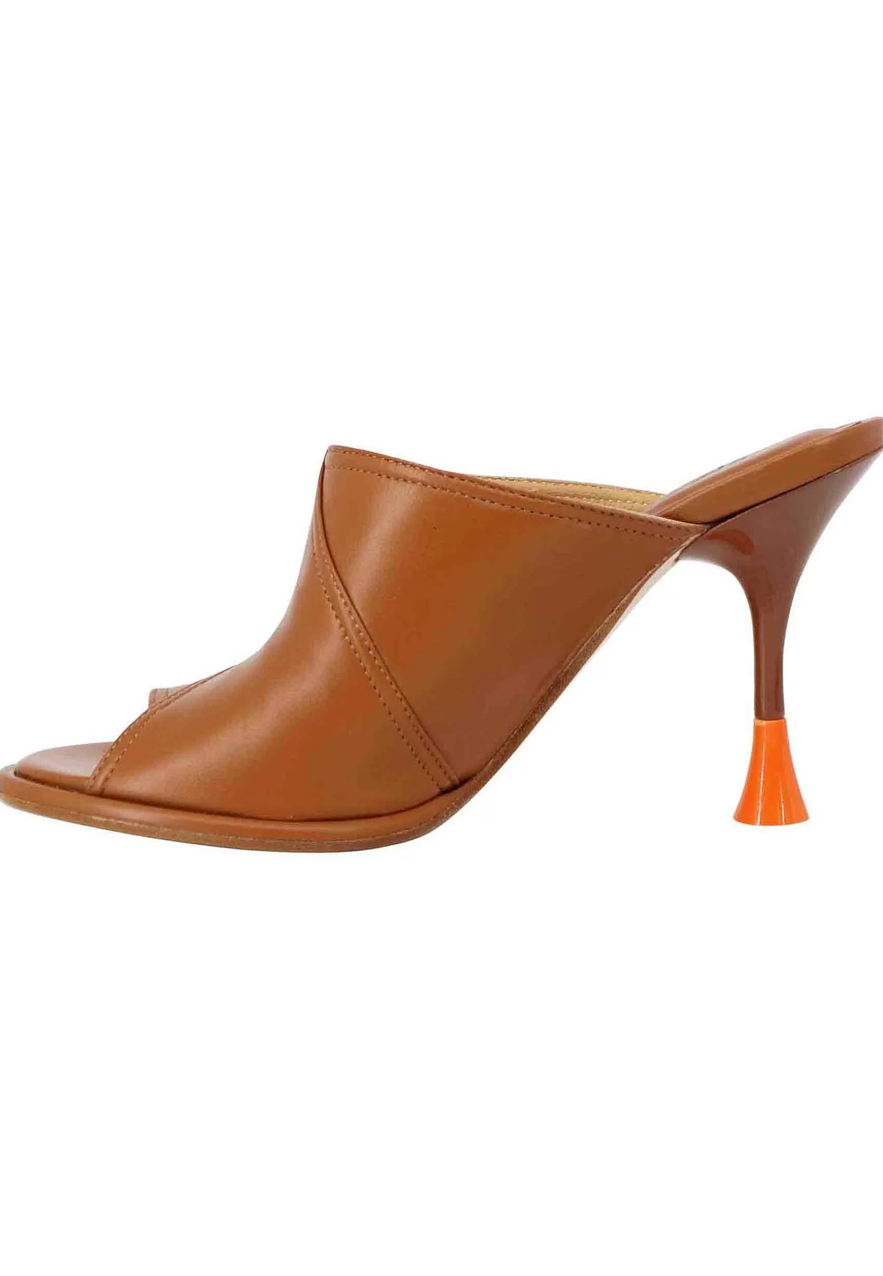 Sandali Donna In Pelle Cuoio Con Tacco Alto E Punta Tonda** Shop
