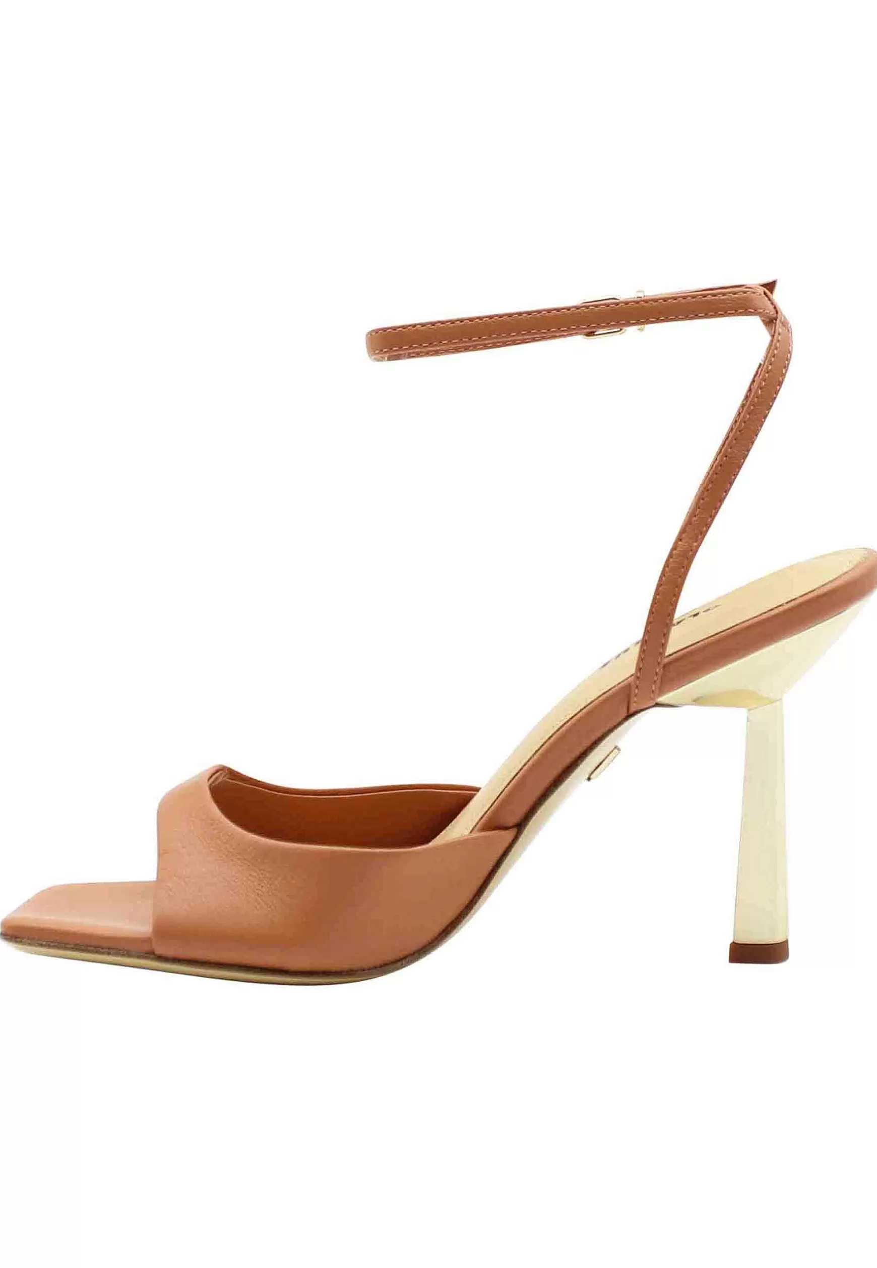 Sandali Donna In Pelle Cuoio Con Tacco Alto Oro*Lola Cruz Discount