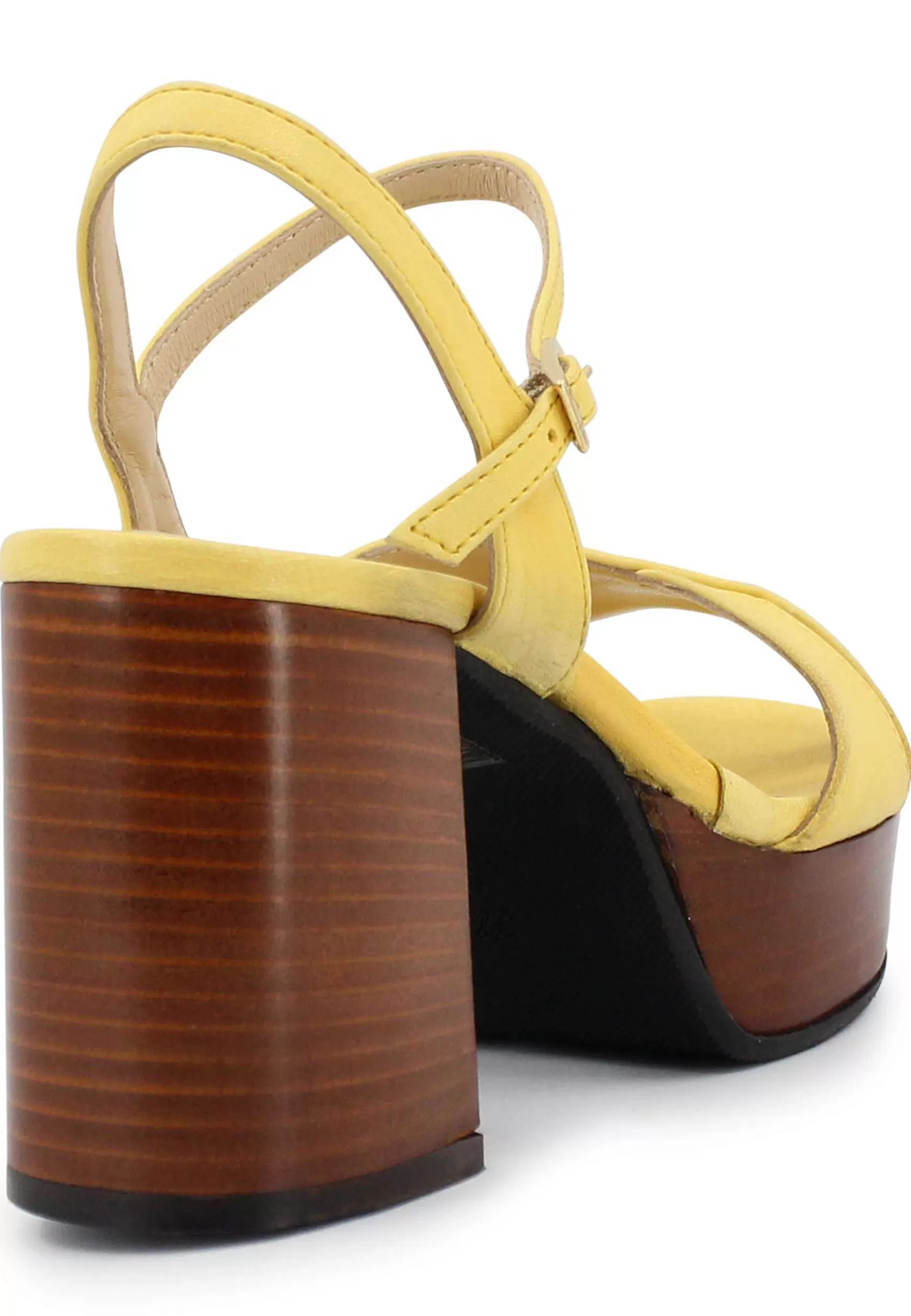 Sandai Donna In Pee Giaa Con Cinturino E Tacco E Pateau In Cuoio*L Fashion