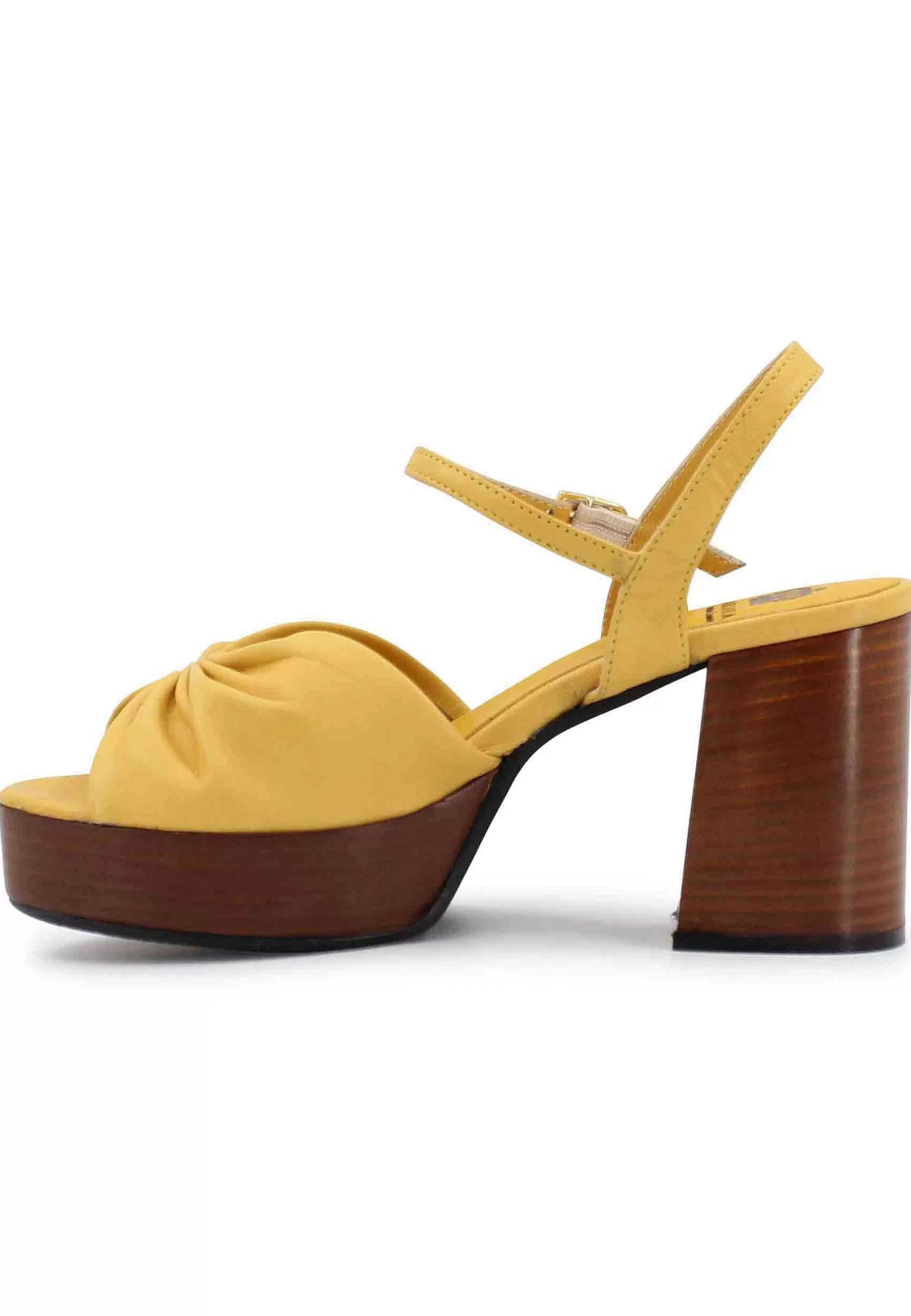 Sandai Donna In Pee Giaa Con Tacco E Pateau In Cuoio*L Clearance
