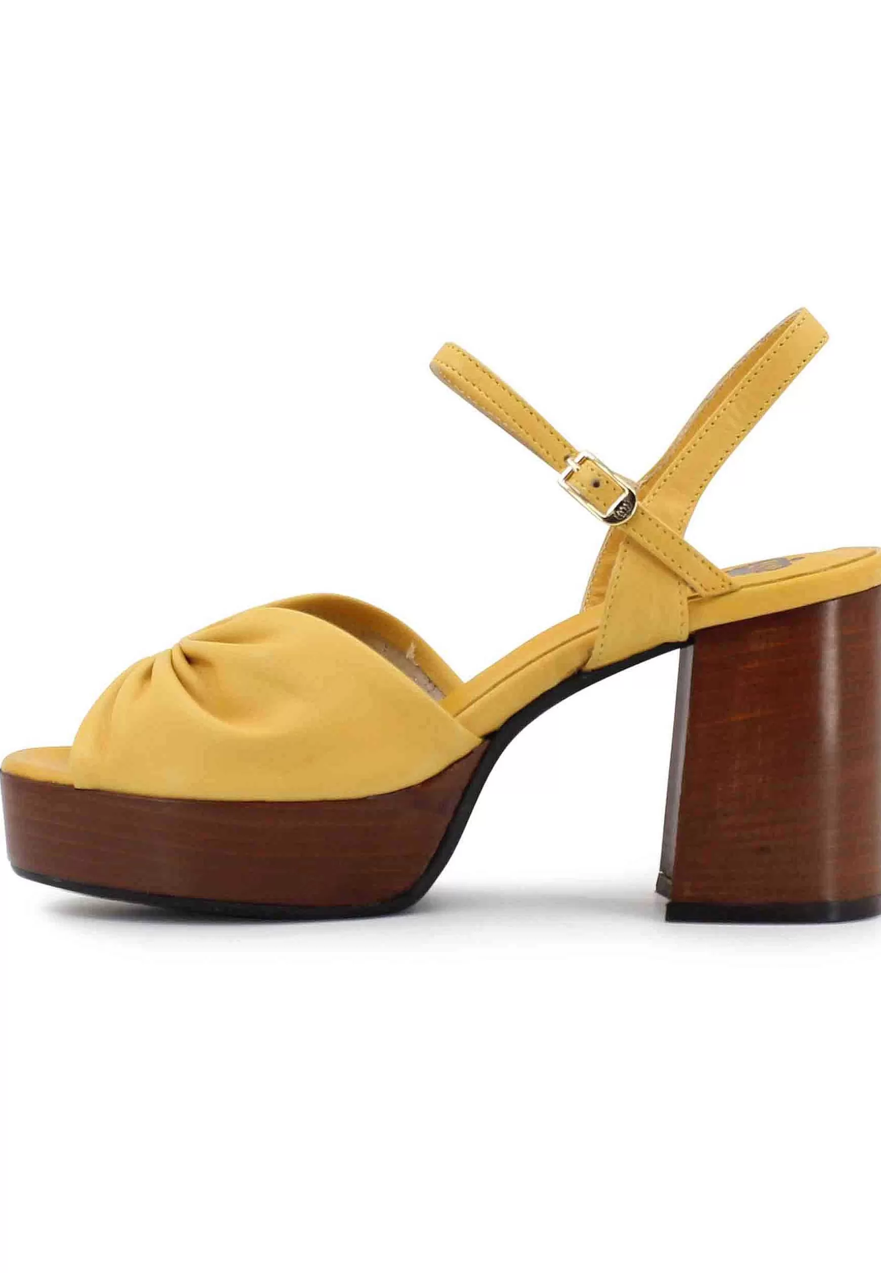 Sandai Donna In Pee Giaa Con Tacco E Pateau In Cuoio*L Clearance