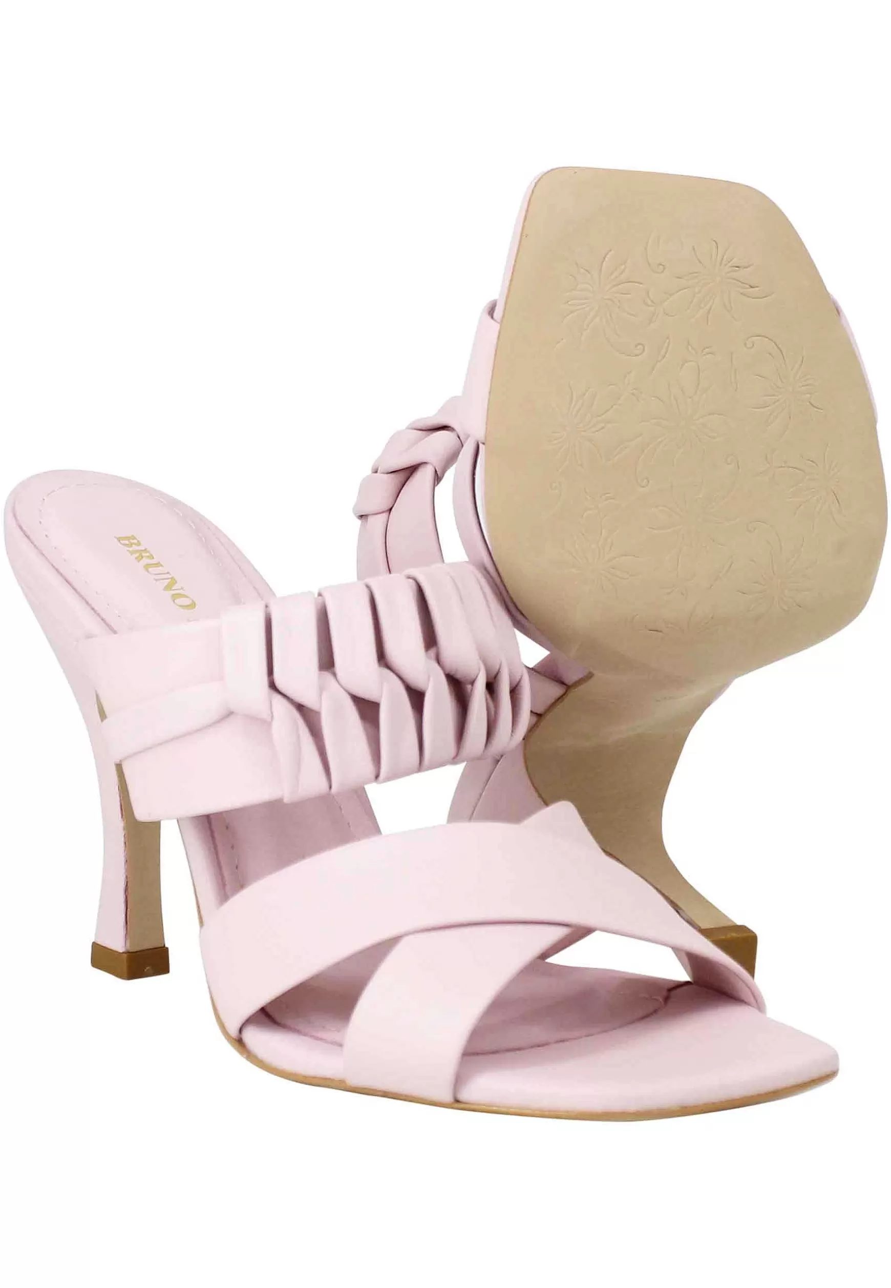 Sandali Donna In Pelle Glicine Con Tacco Alto E Punta Quadra*Bruno Premi Outlet
