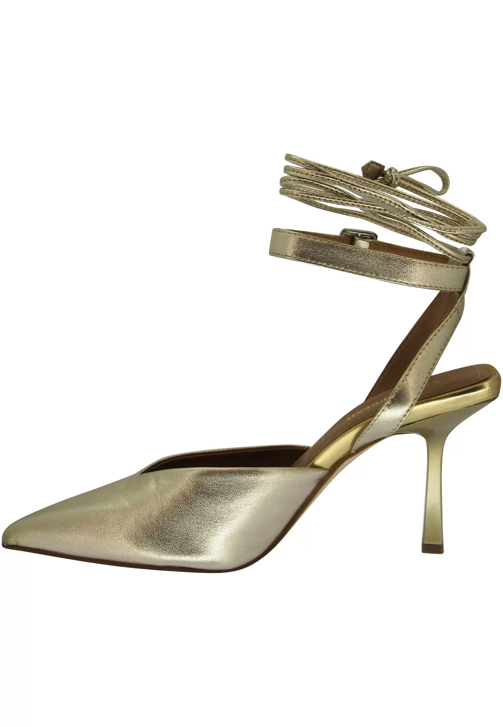 Sandali Donna In Pelle Laminata Platino Con Laccetti E Cinturino Alla Caviglia*Bruno Premi Sale