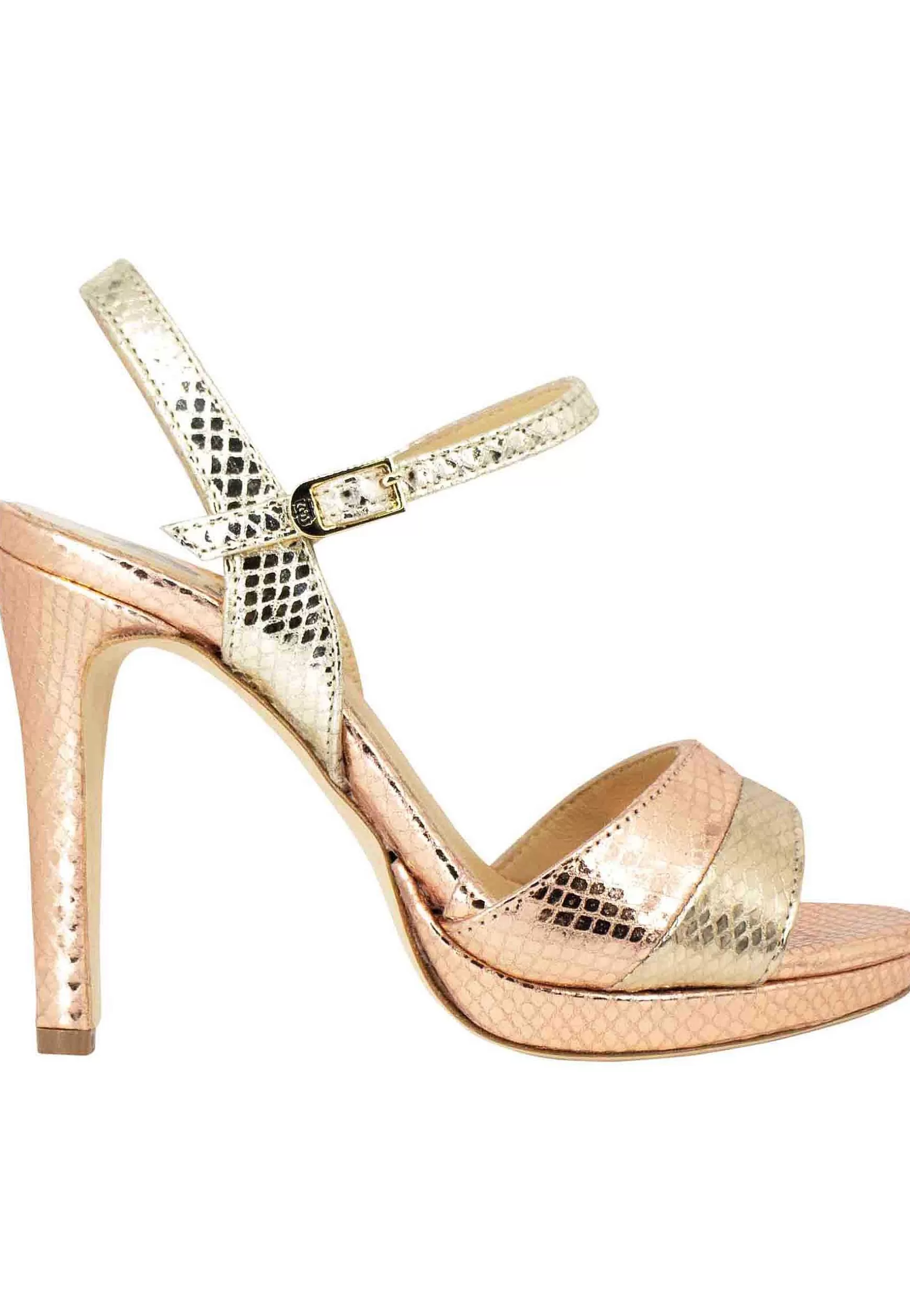 Sandai Donna In Pee aminata Rosa Cipria Con Cinturino Aa Cavigia Tacco Ato E Pateau*L Cheap